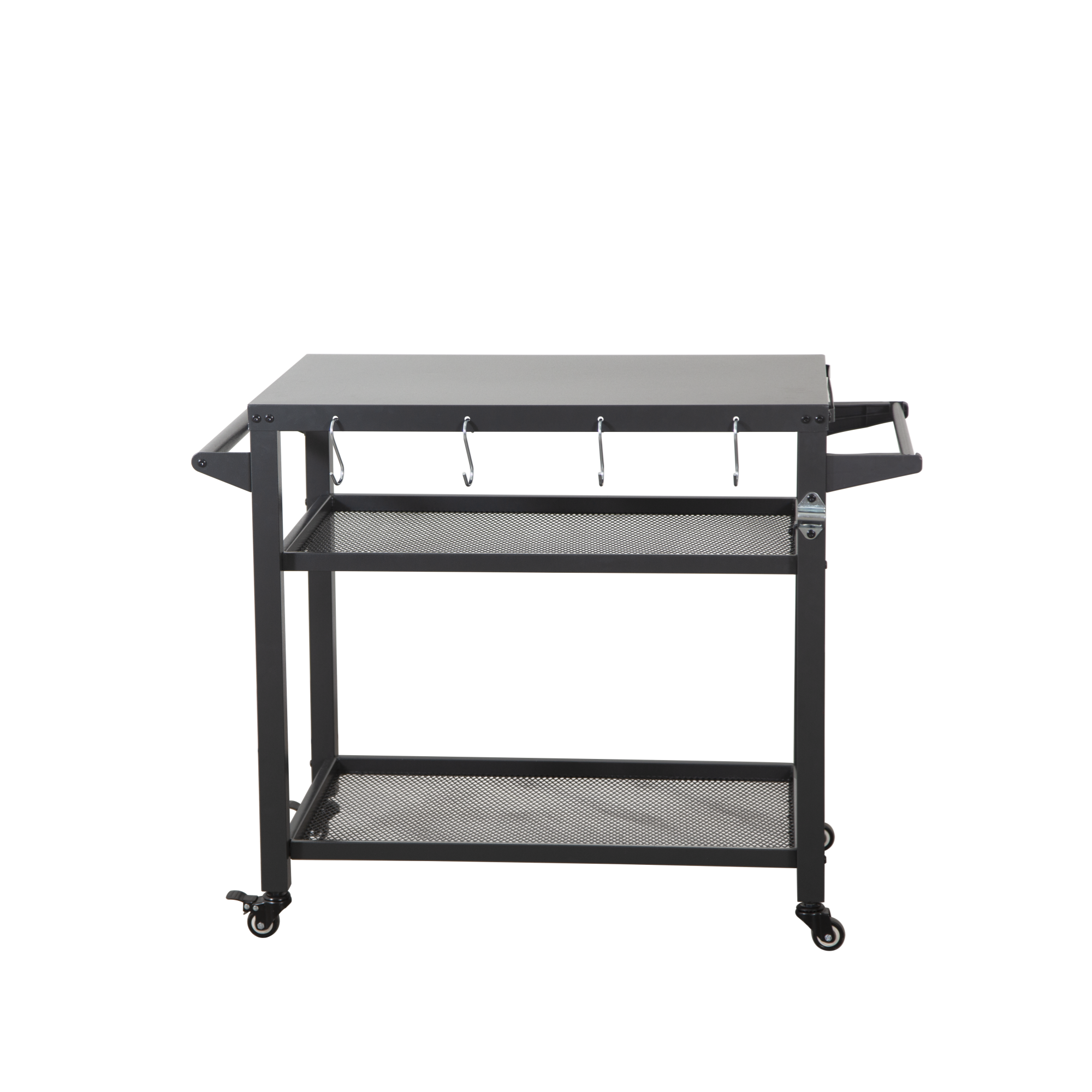 Mesa para parrilla exterior de 3 estantes con ruedas y gancho para tanque de propano Blackstone