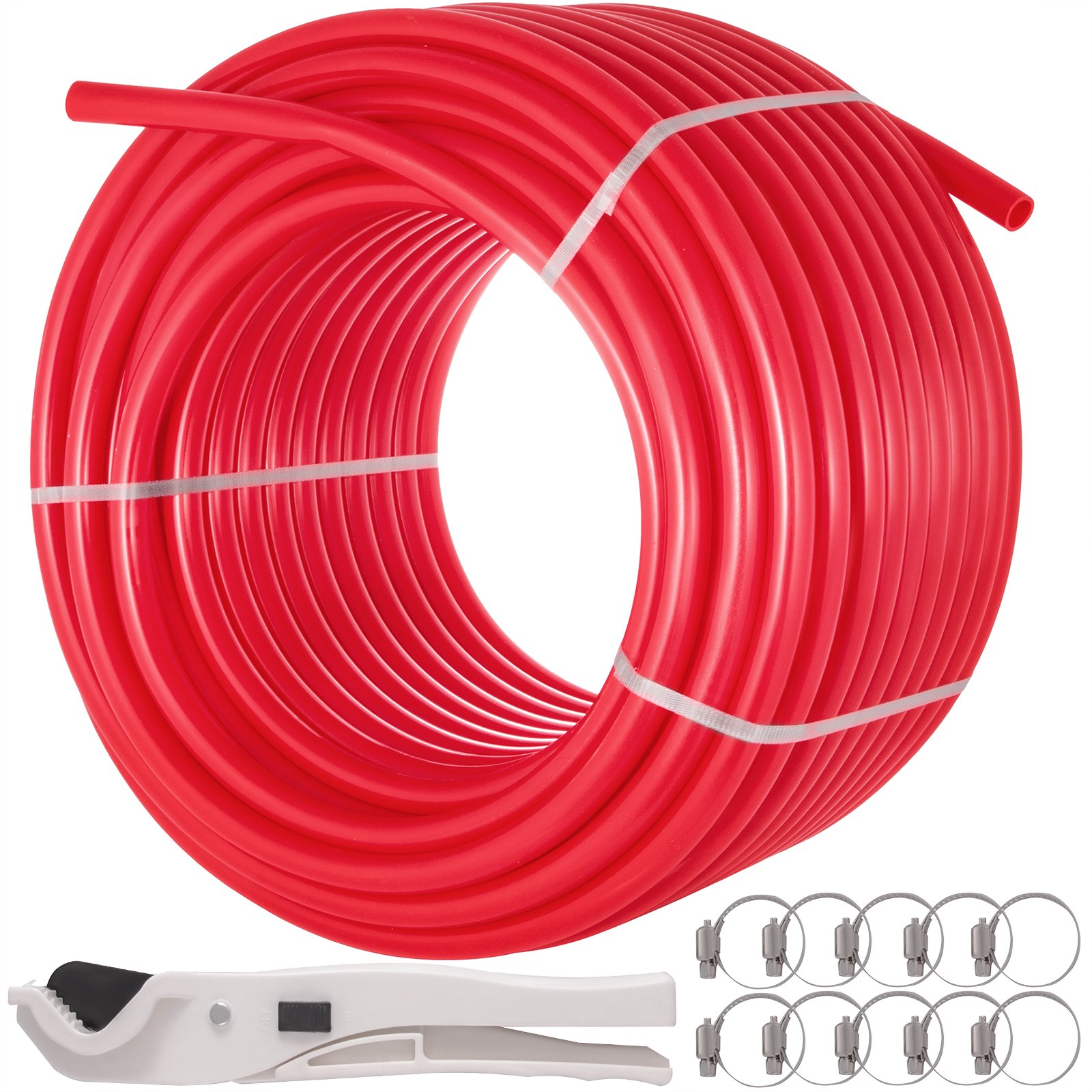 5/8 Inch X 500Ft PEX Tubing Oxygen Barrier O2 EVOH Pex-B Red Radiant Floor Heat Durable Plumbing Flexible For Residential Commercial Radiant Floor Heating Pex Pipe