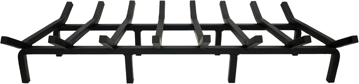 Rejilla para chimenea de hierro fundido resistente, soporte para leña de 33 pulgadas