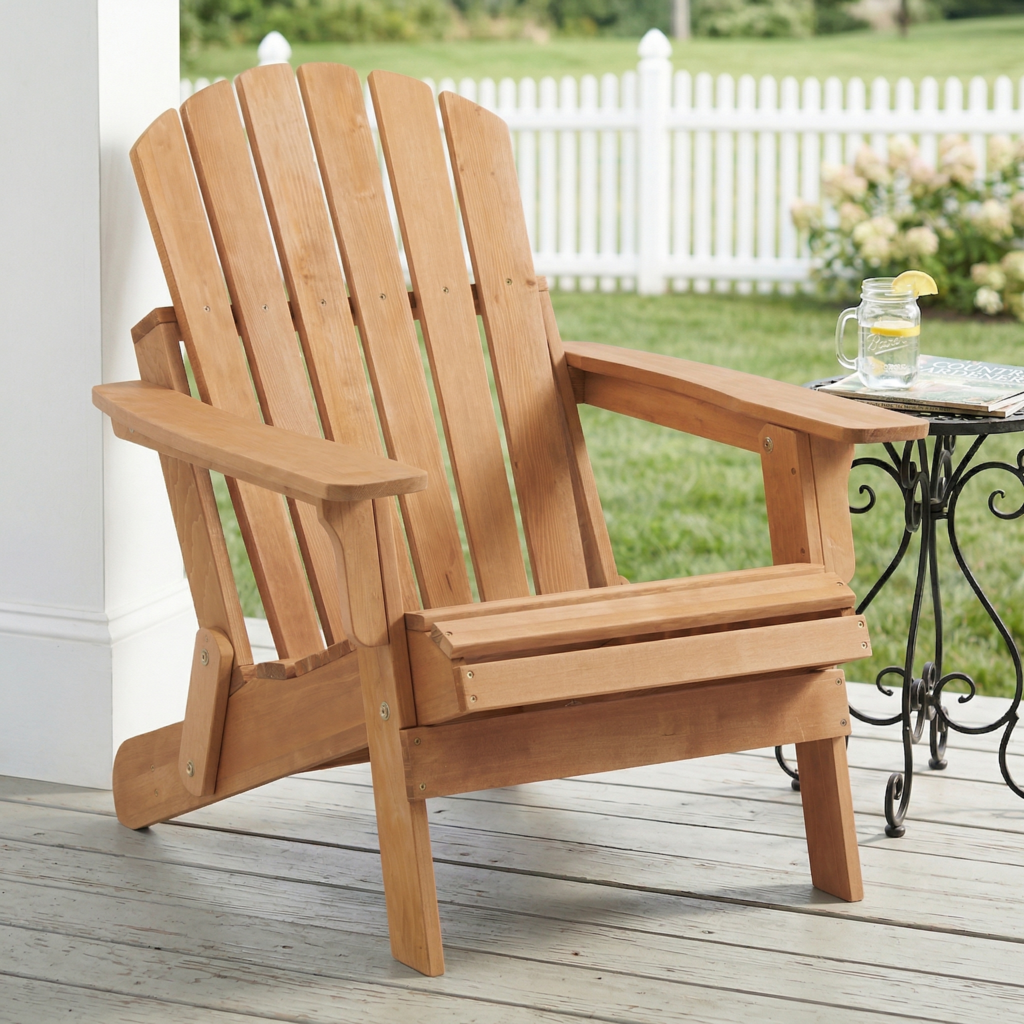 Silla Adirondack de madera extragrande, plegable, para exteriores