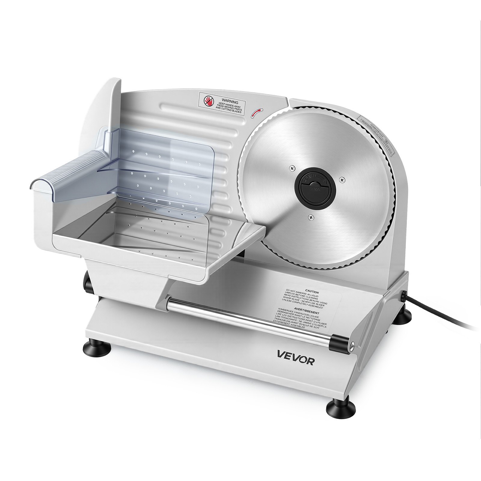 Rebanadora de carne eléctrica 7.5 pulgadas, 2 cuchillas, grosor ajustable, 200 W