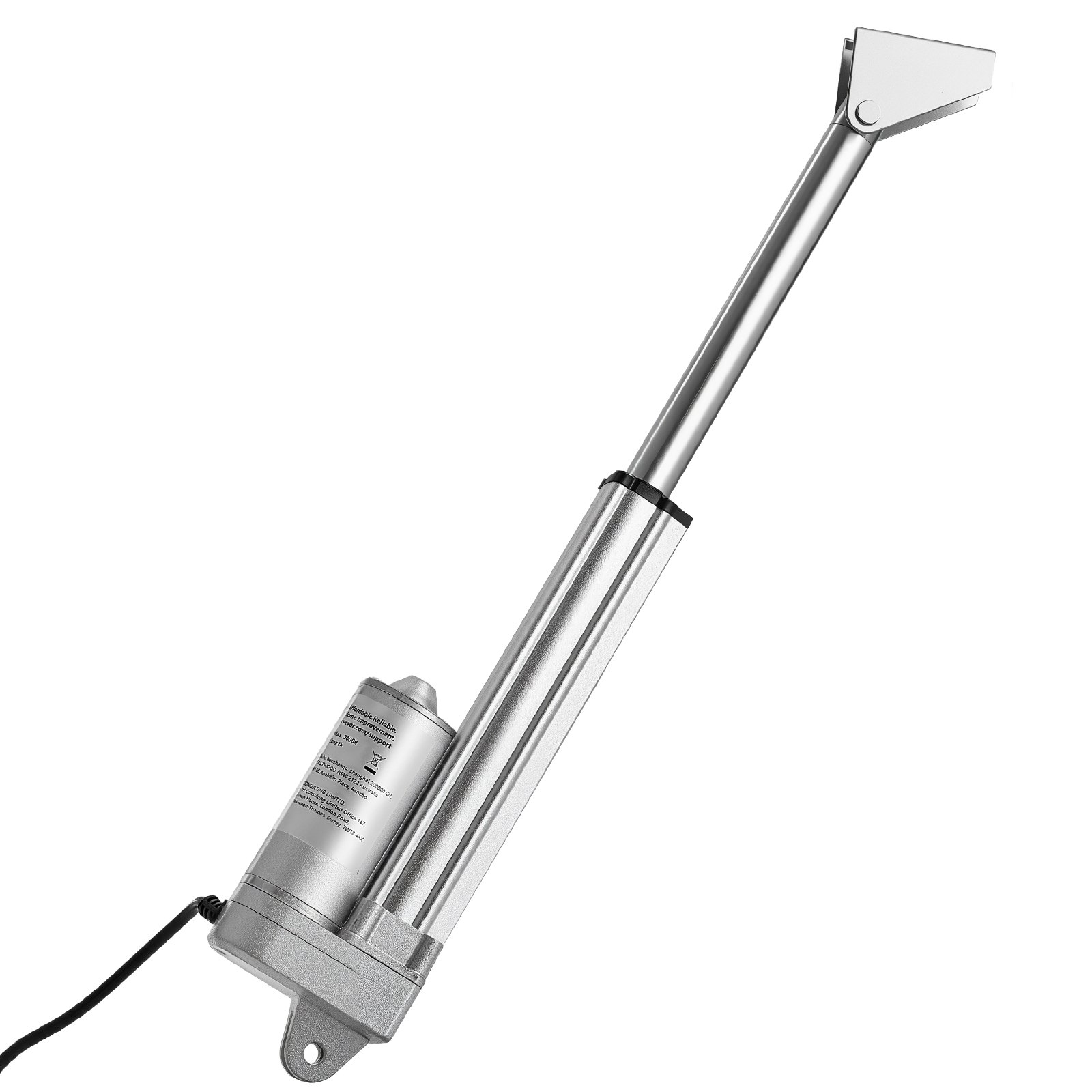 Actuador lineal de 12V, 4 pulgadas, IP65, 675 libras/3000N, 0.2 pulg./s