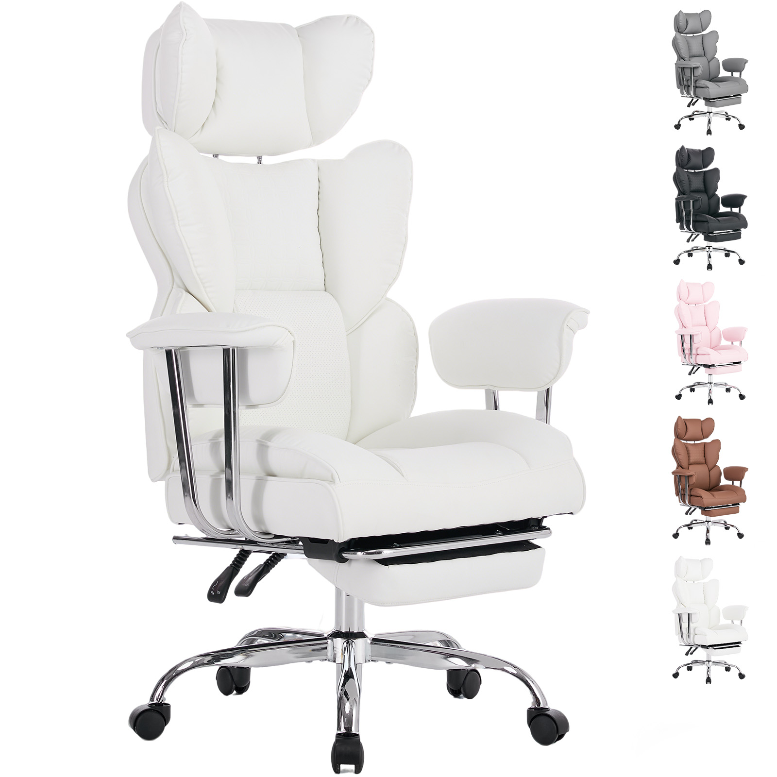 Silla de oficina ejecutiva de respaldo alto, soporta 350 libras, con reposapiés