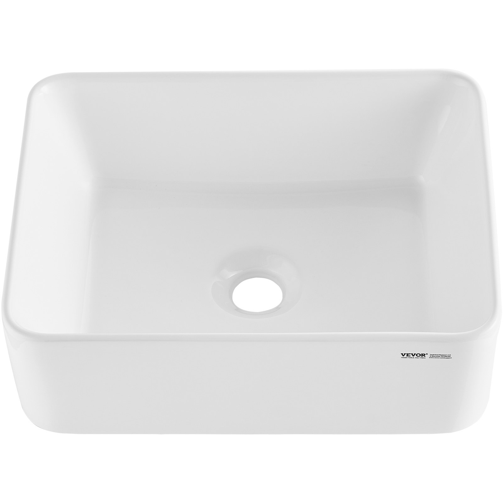 Rectangle Vessel Sink, 16" X 12" Bathroom Vessel Sink Countertop, White Ceramic Bathroom Sinks Above Counter, Modern Style, Bright And Elegant, Well-Packaged For Bathroom, Hotel, Toilet, RV