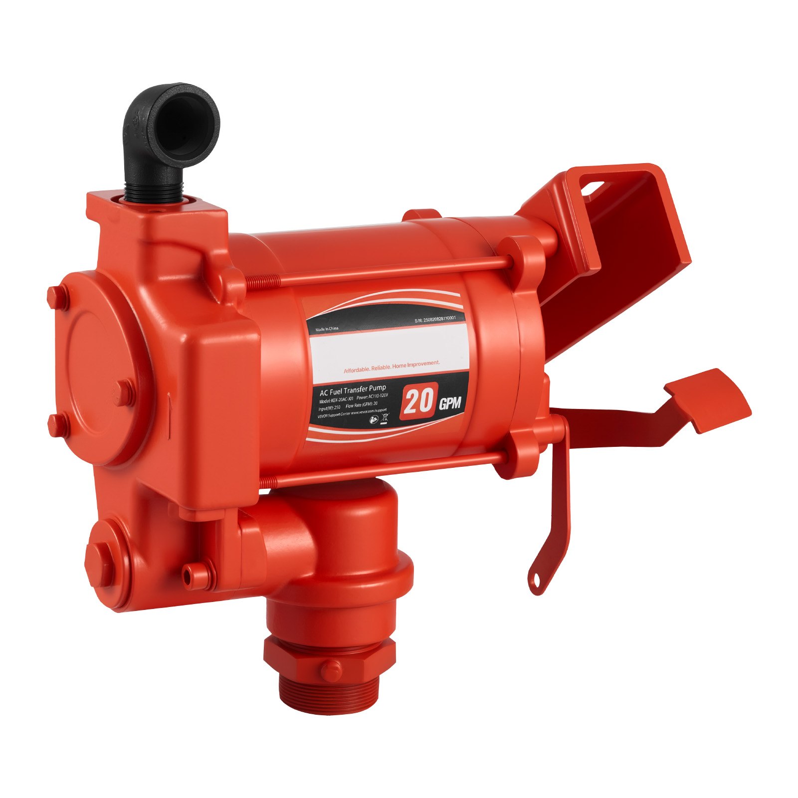 Bomba de transferencia de combustible eléctrica 110V, 76 L/min, con boquilla auto-apagado