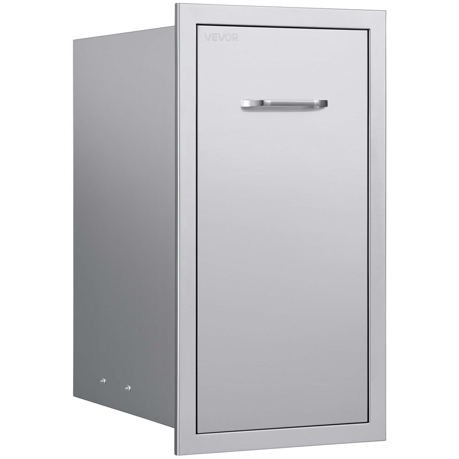 Cajón de basura para cocina exterior, acero inoxidable, capacidad 55 libras