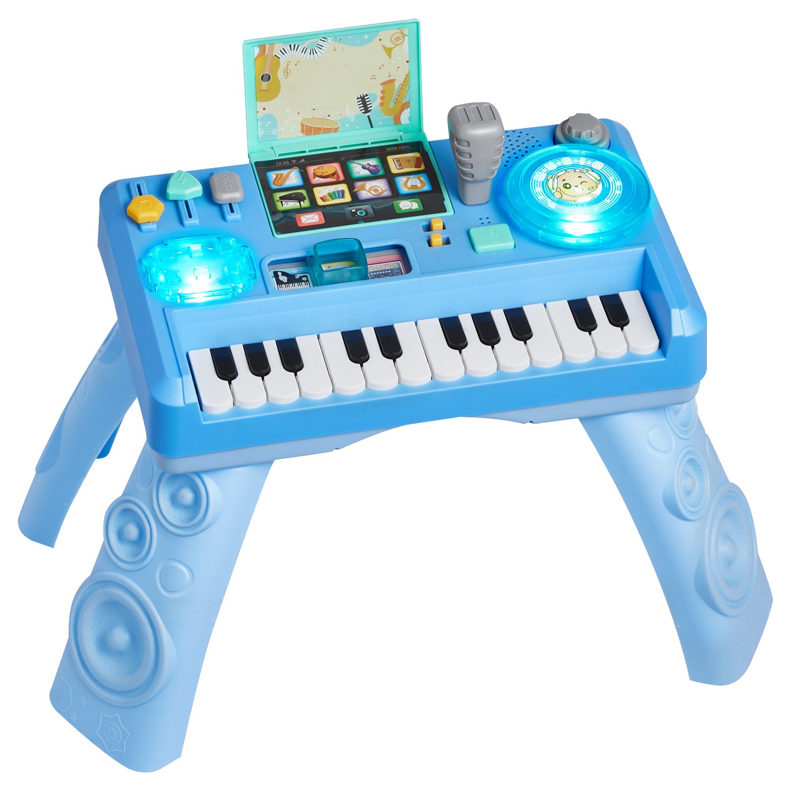 Baby DJ Playset For Toddlers 1-3, Educational Musical Table Toys With 133 Sound Sources, Recording And LED DJ Turntable, Baby Activity Table For Birthday, Gift For Kids Aged 6 Months