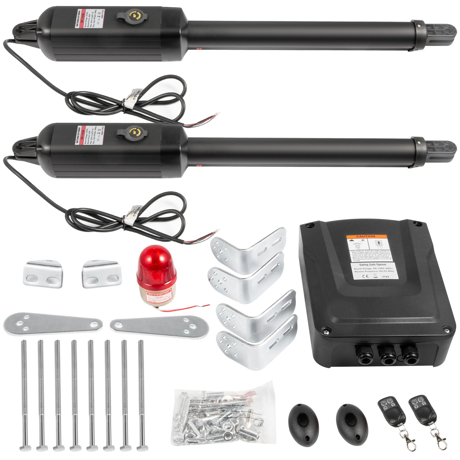Abrepuertas automático doble batiente, 660 libras, 18 pies, 50W, con control.