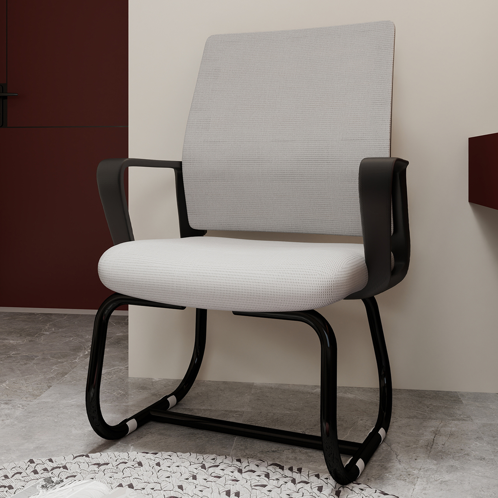 Silla de oficina minimalista moderna, estructura de metal, suave y cómoda