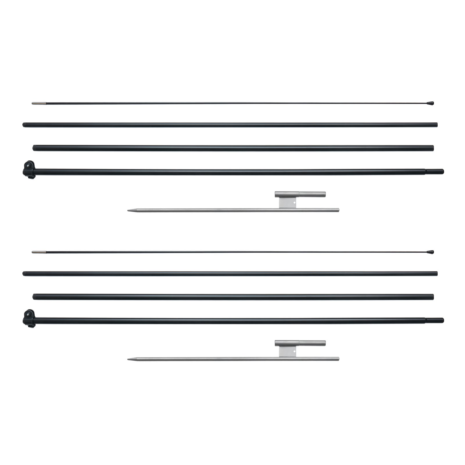 Feather Flag Pole Kit, 2 Packs Swooper Flag Pole 16.3 Ft, Sign Flag Poles For Business Advertising Flags Outdoor, With Ground Stakes And A Carrying Bag (Flag Not Included)