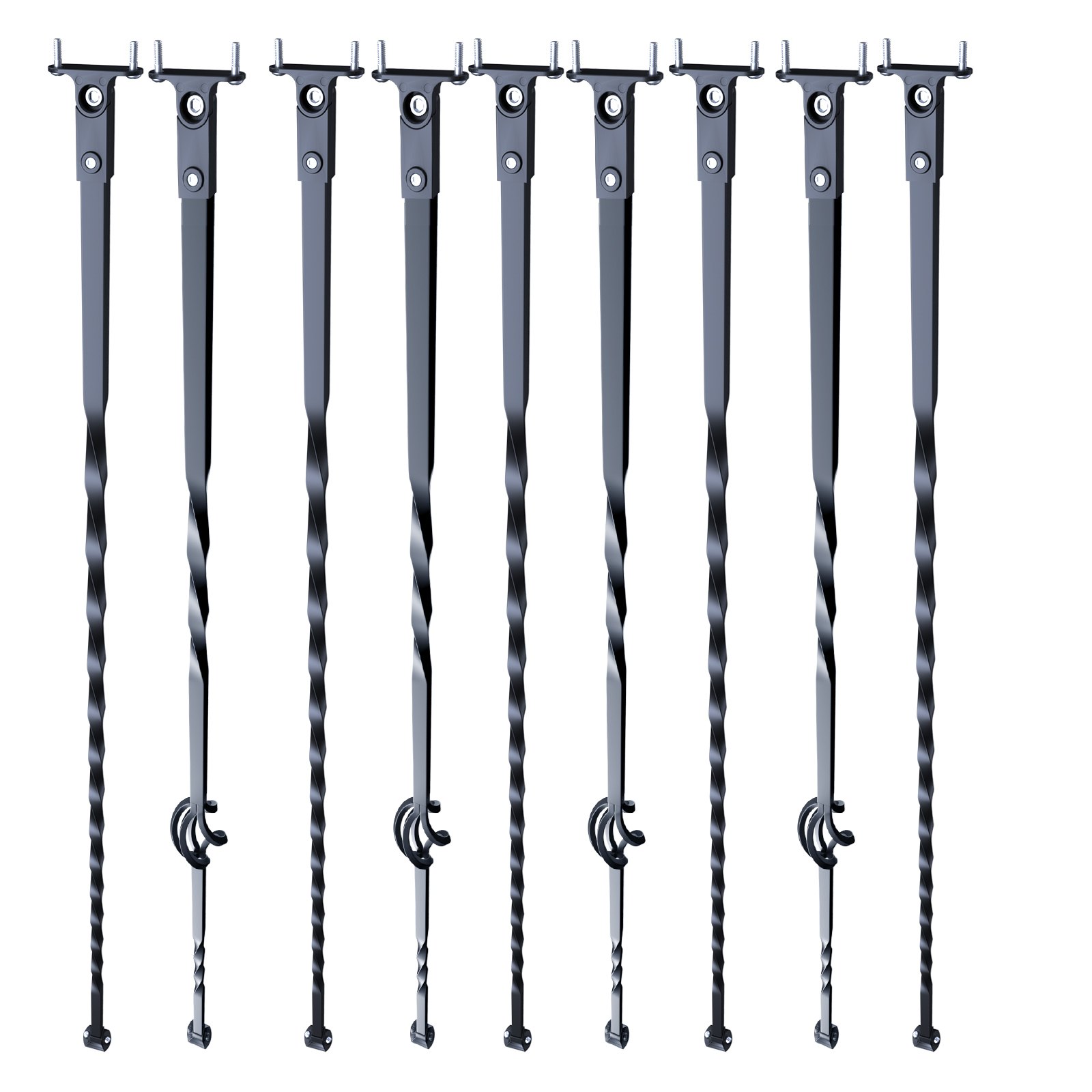 Balaustres metálicos para escalera, 44 x 1/2 pulgadas, acero galvanizado, 10 unidades