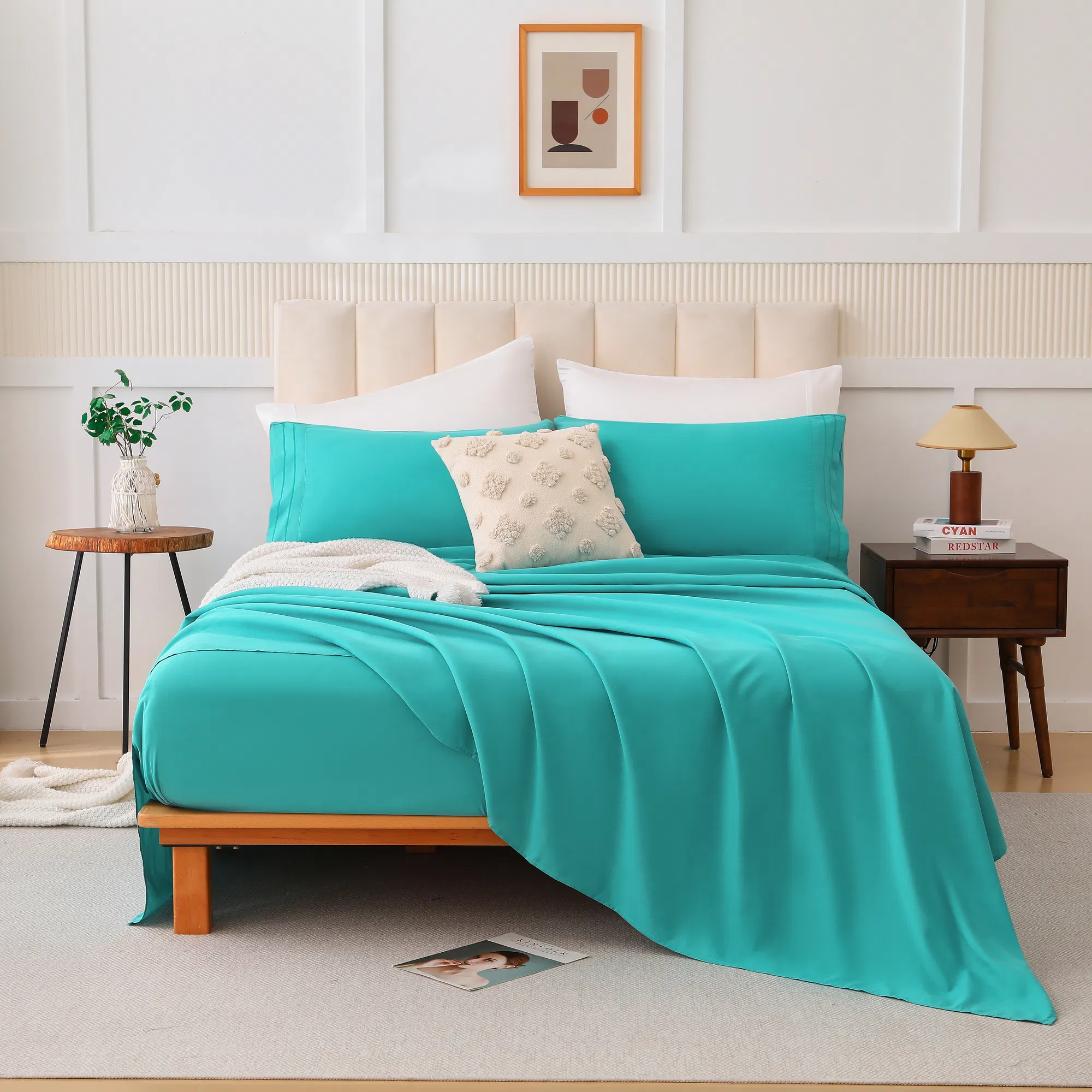 Juego de cama de cuatro piezas, tamaño Queen