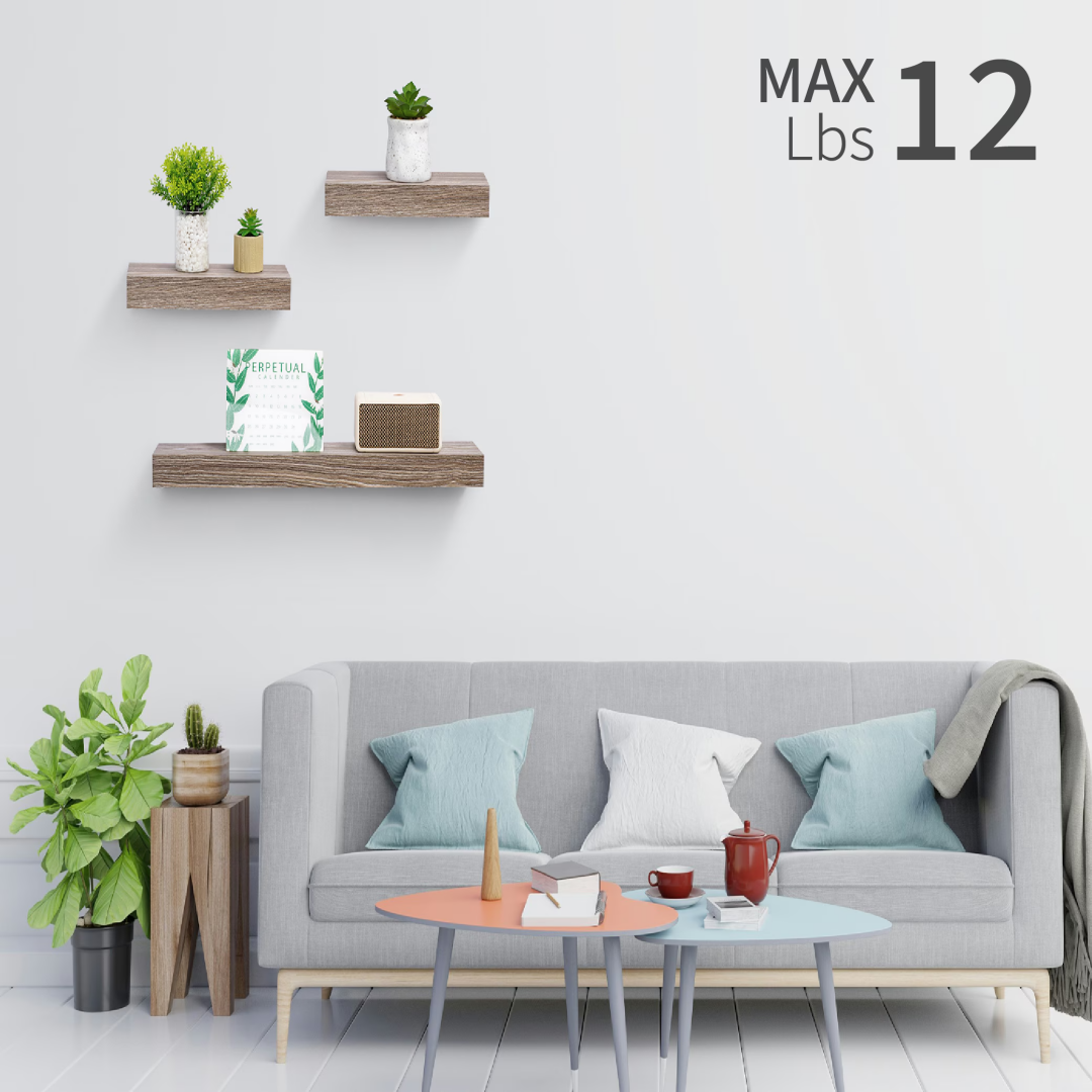 Floating Shelves  23.6 Wall Mounted Wood Shelves For Bathroom, Bedroom, Living Room, Kitchen, Hanging Shelf For Books Storage Decor With Invisible Brackets, Maple Light Gray