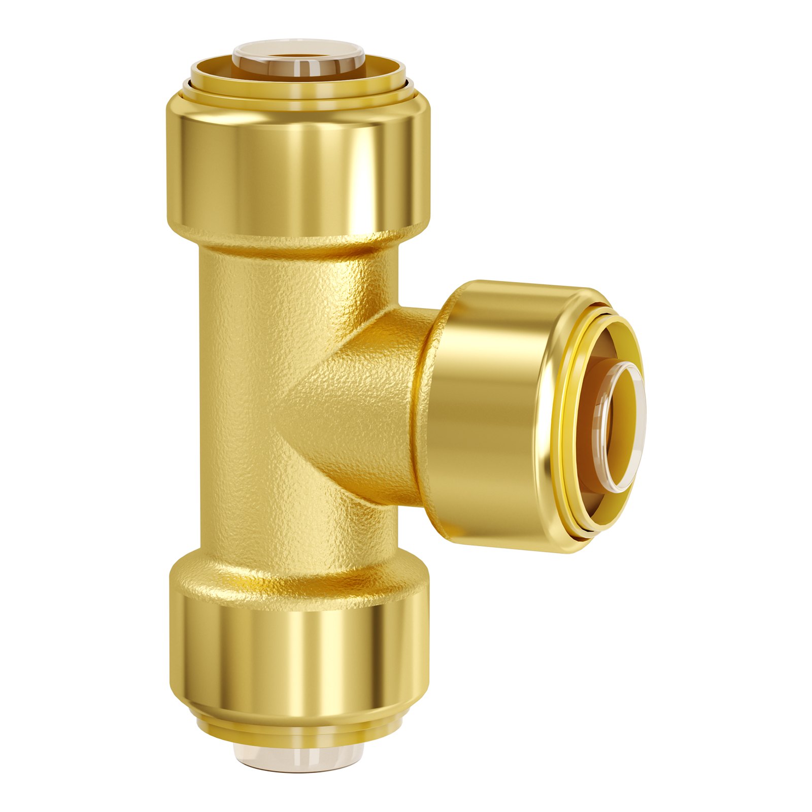 Conectores de tubería de latón tipo T, 1/2", 12 piezas, push-fit, alta resistencia.