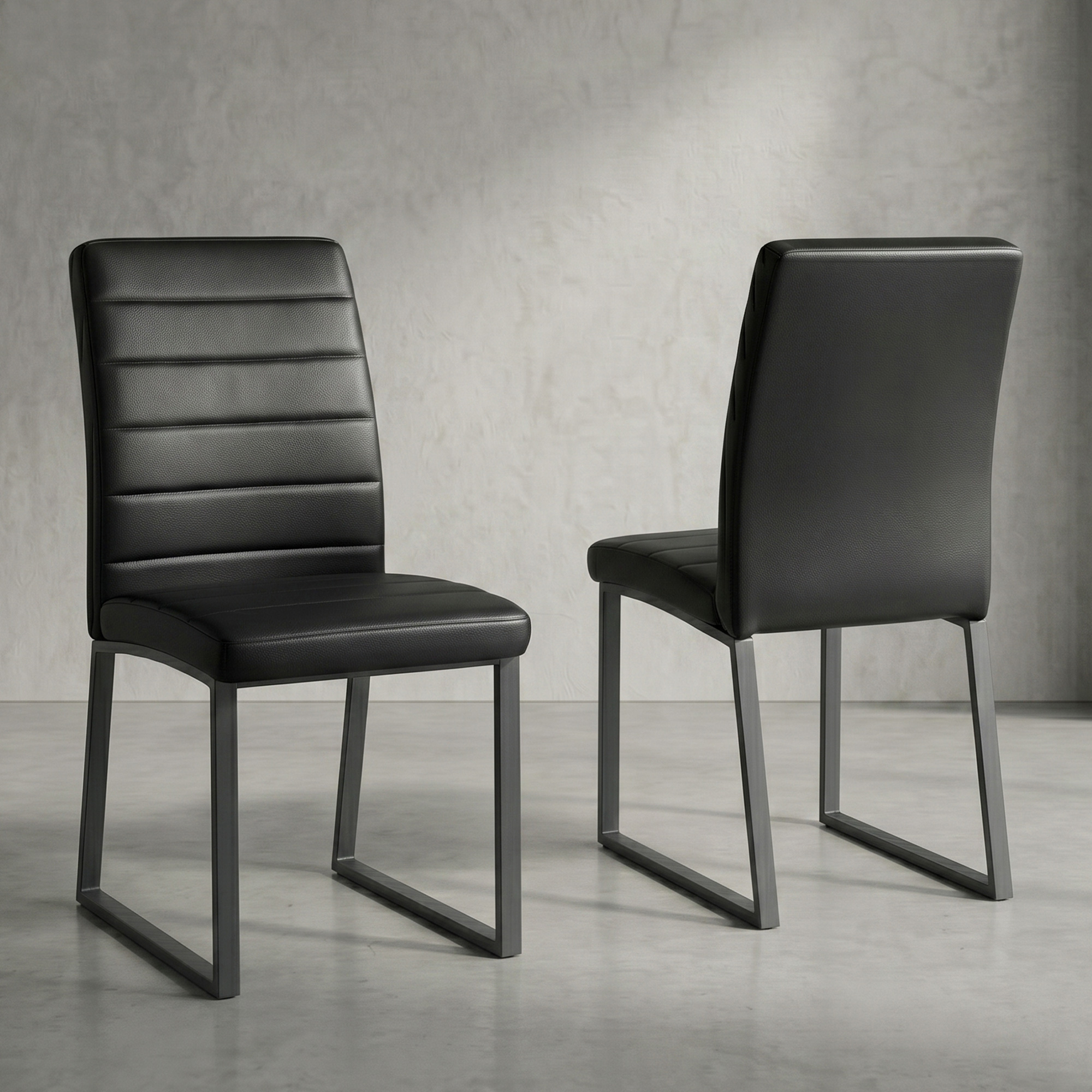 2-Pack - Premium PU Office Dining Chairs With High-density Foam, Sturdy Iron Legs  Spray Paint , Multiple Colors. Easy Assembly