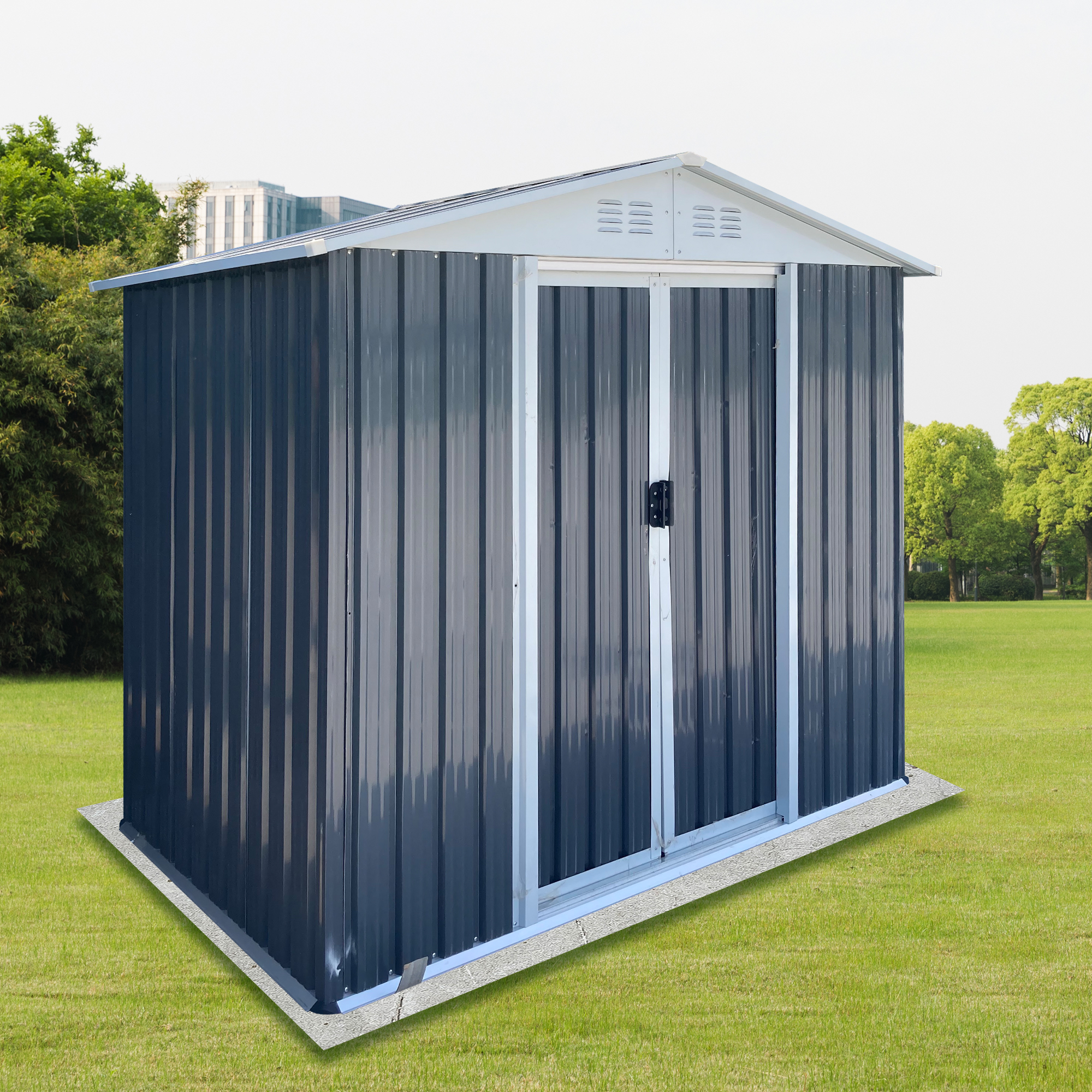 Outdoor Storage Sheds 6FTx4FT  Roof Grey