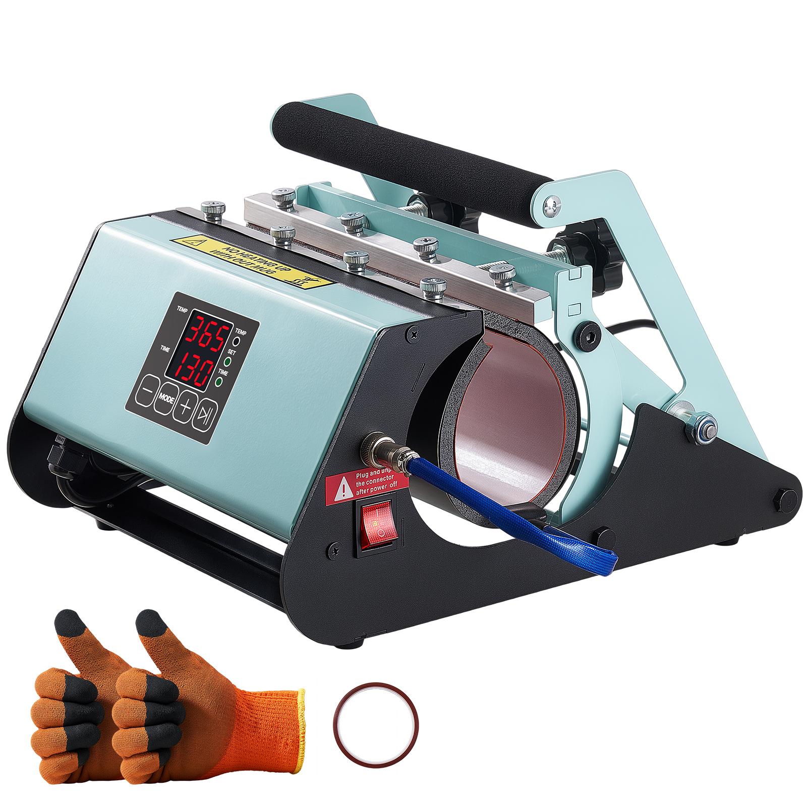 Tumbler Heat Press Machine, 11-30 Oz Mug Press, Fast And Even Heating, With Tape And Gloves, Easy Temp And Time Setting, Heat Transfer For Sublimation Tumblers, Cups, Mugs, Black And Green