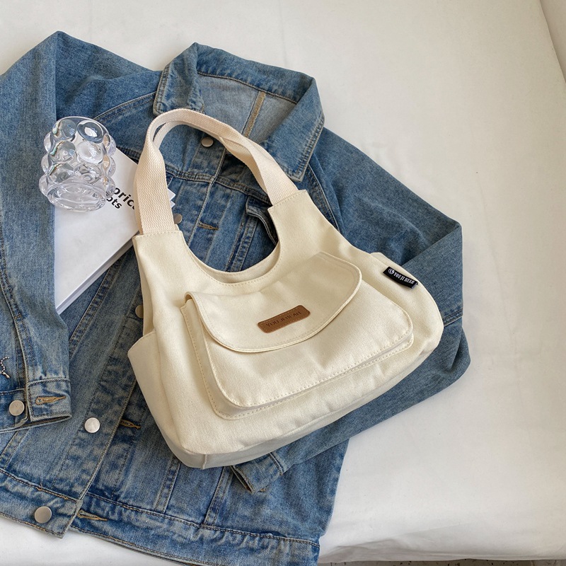 Bolso de hombro de lona de gran capacidad, de moda para verano, versátil