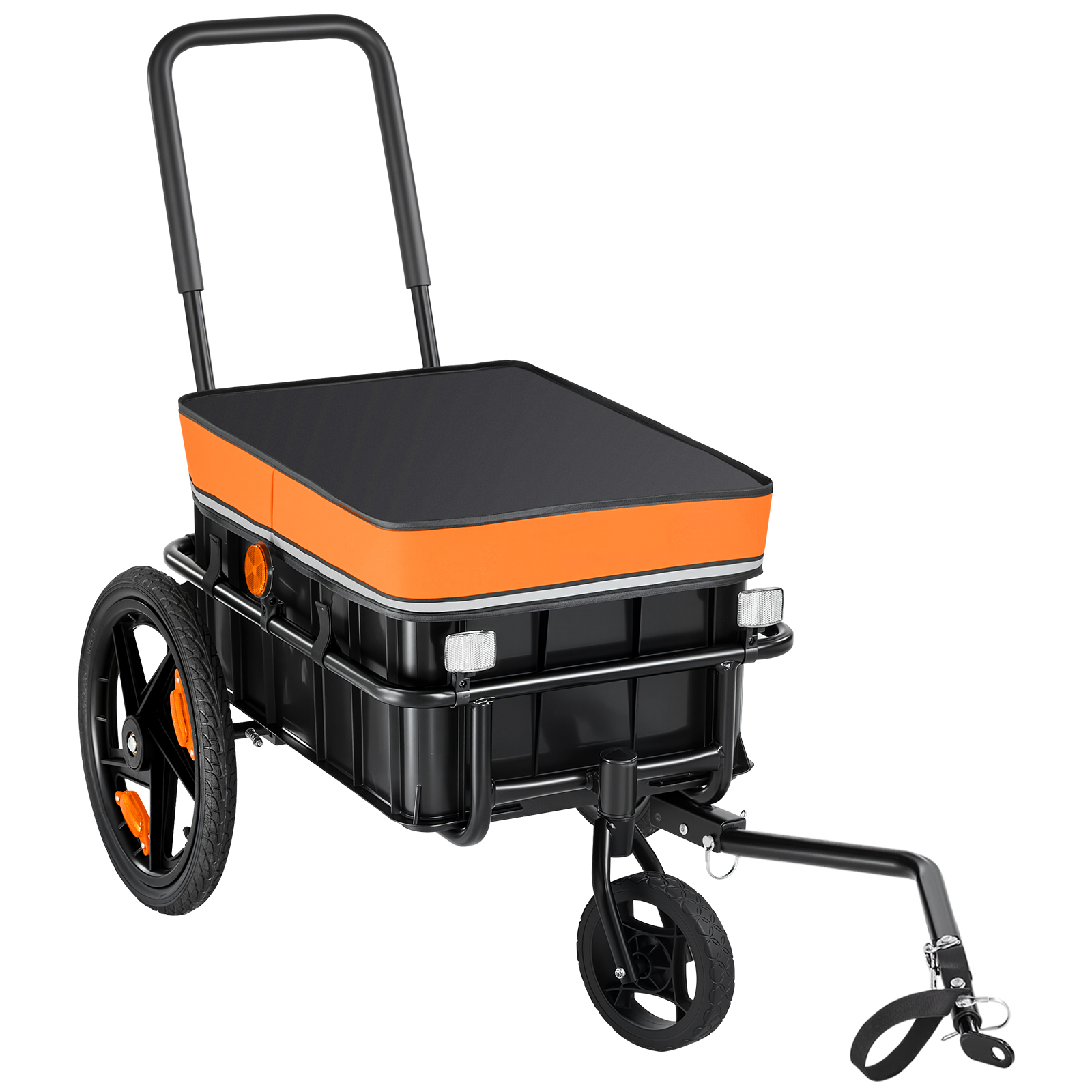 Remolque de carga para bicicleta 2 en 1, 100 libras, con ruedas de 7 y 16 pulgadas, cubierta impermeable.