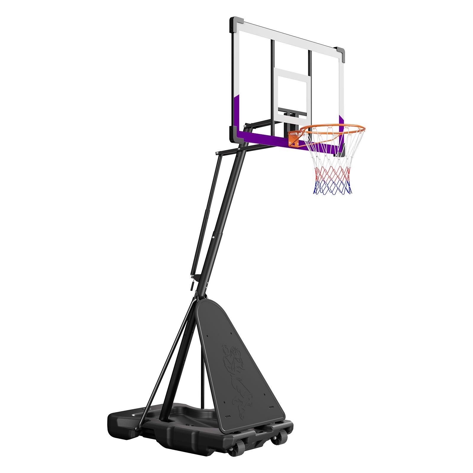 Aro de baloncesto portátil con ajuste de 10 pies y tablero de 48 pulgadas