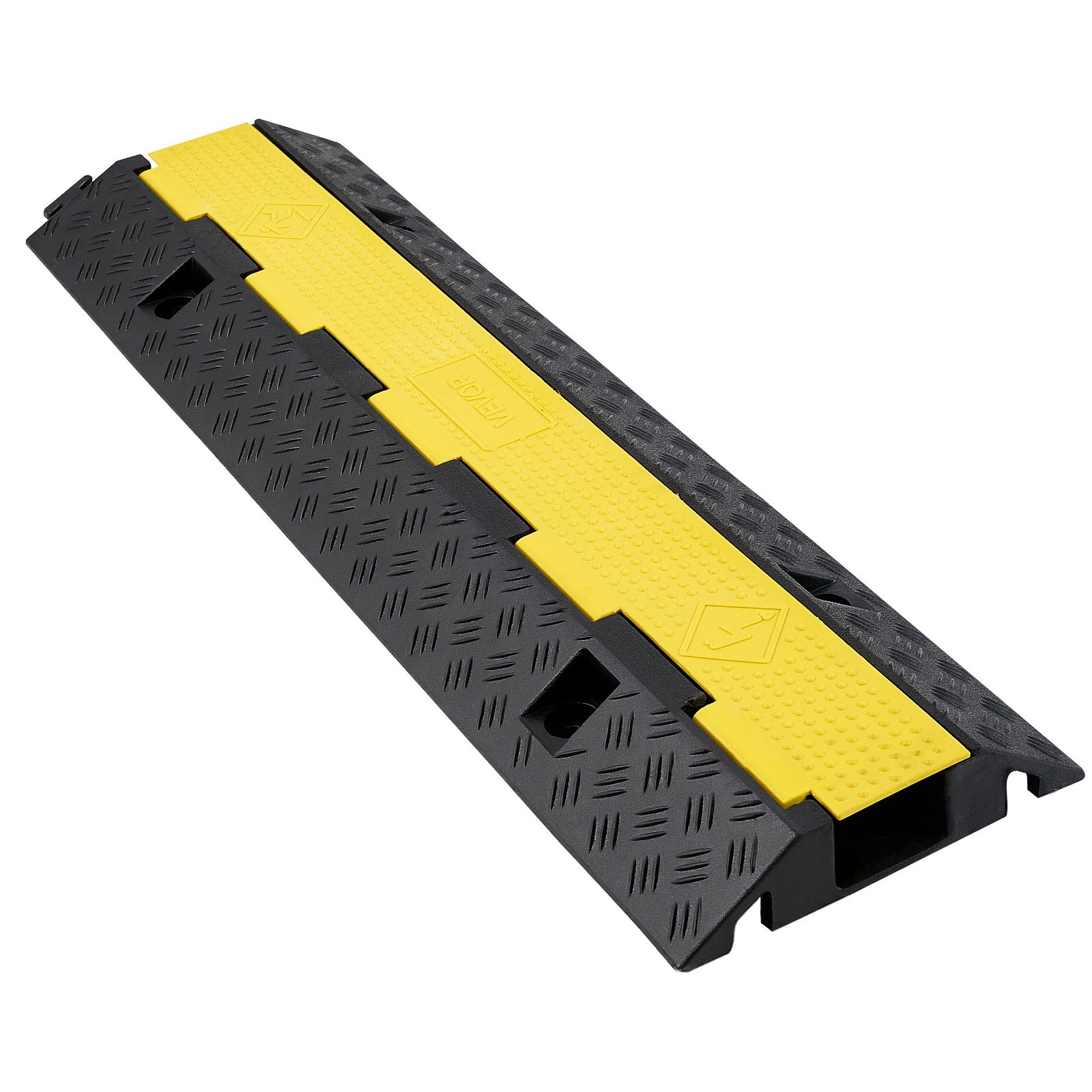 Rampa protectora de cables de 1 canal, 22,000 libras/eje, goma resistente, 1 paquete.
