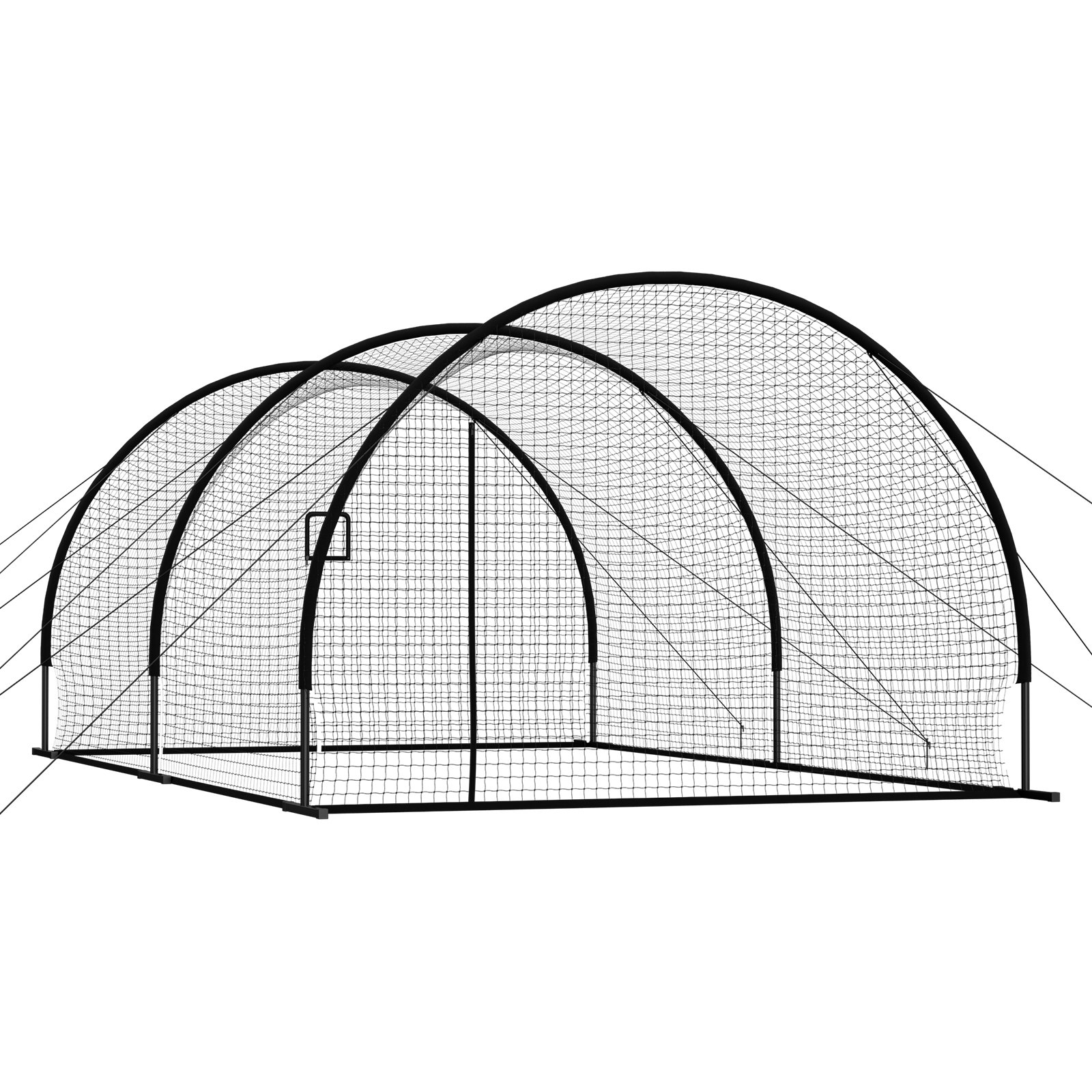 Jaula de Bateo de Béisbol Portátil, 19.9 x 12.0 x 8.2 pies, HDPE Anudado