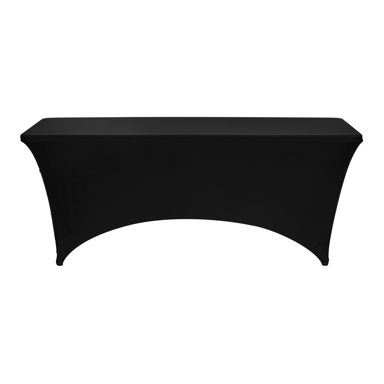 Mantel elástico negro de spandex para mesa rectangular de 6 pies, antiarrugas, paquete de 10