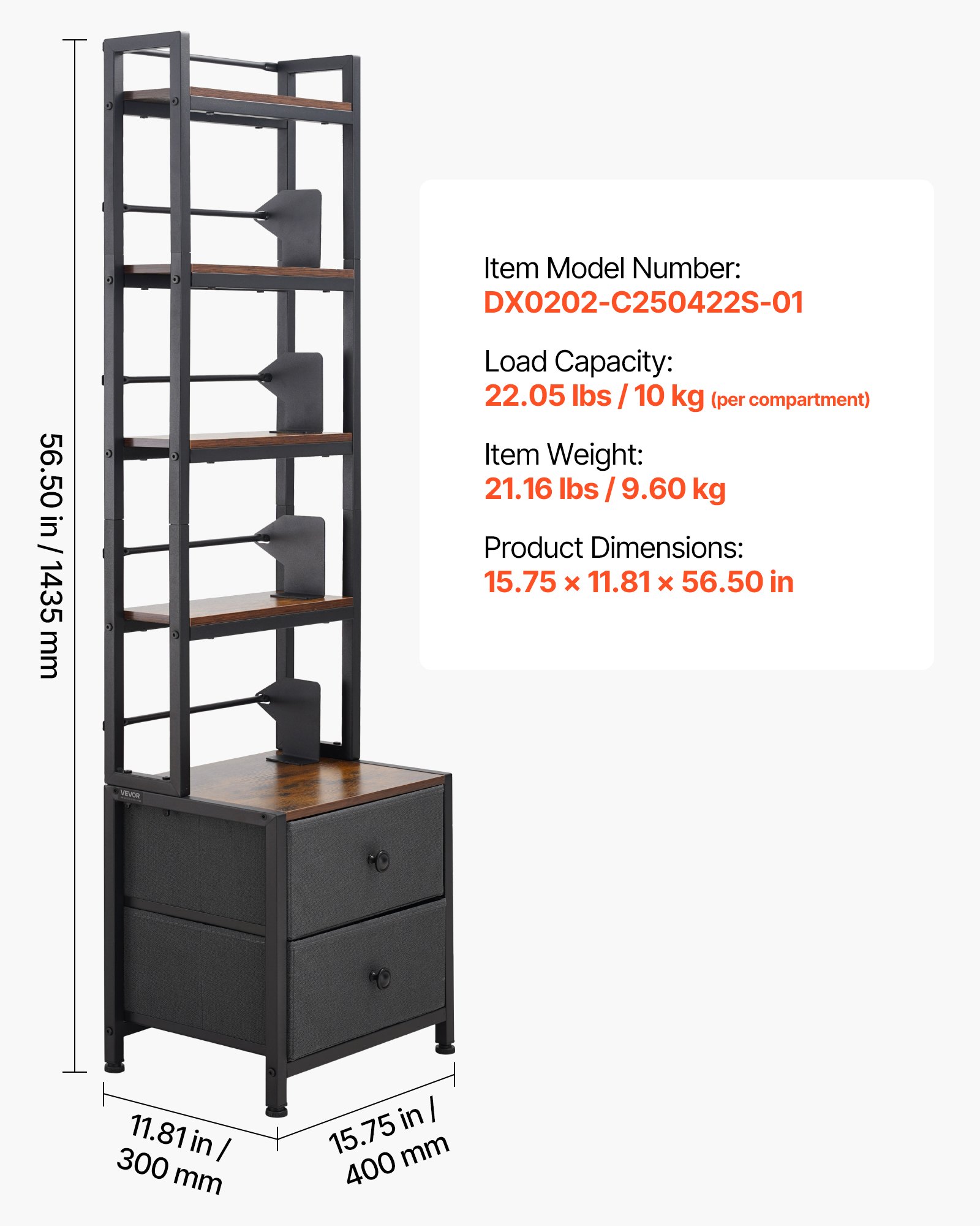 Media Storage Cabinet, 4-Shelf DVD Shelf Organizer With Drawers, 15.75 X 11.81 X 56.50 In Multimedia Storage Organizer For CDs, DVDs, Books And Games, CD Cabinet For Living Room, Home Office