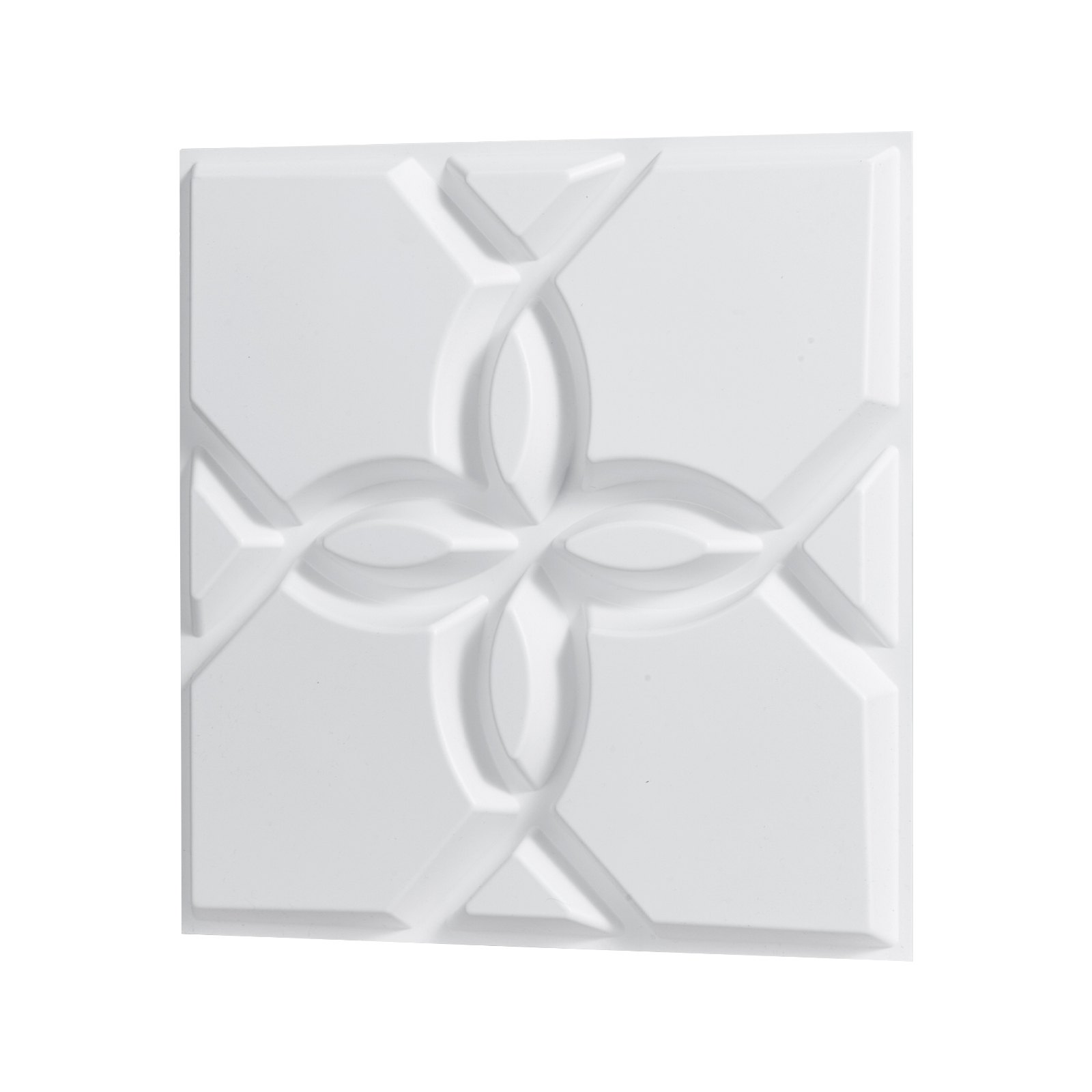 Paneles de pared 3D, paquete de 33, 11.81 x 11.81 pulgadas, PVC, floral, blanco mate.