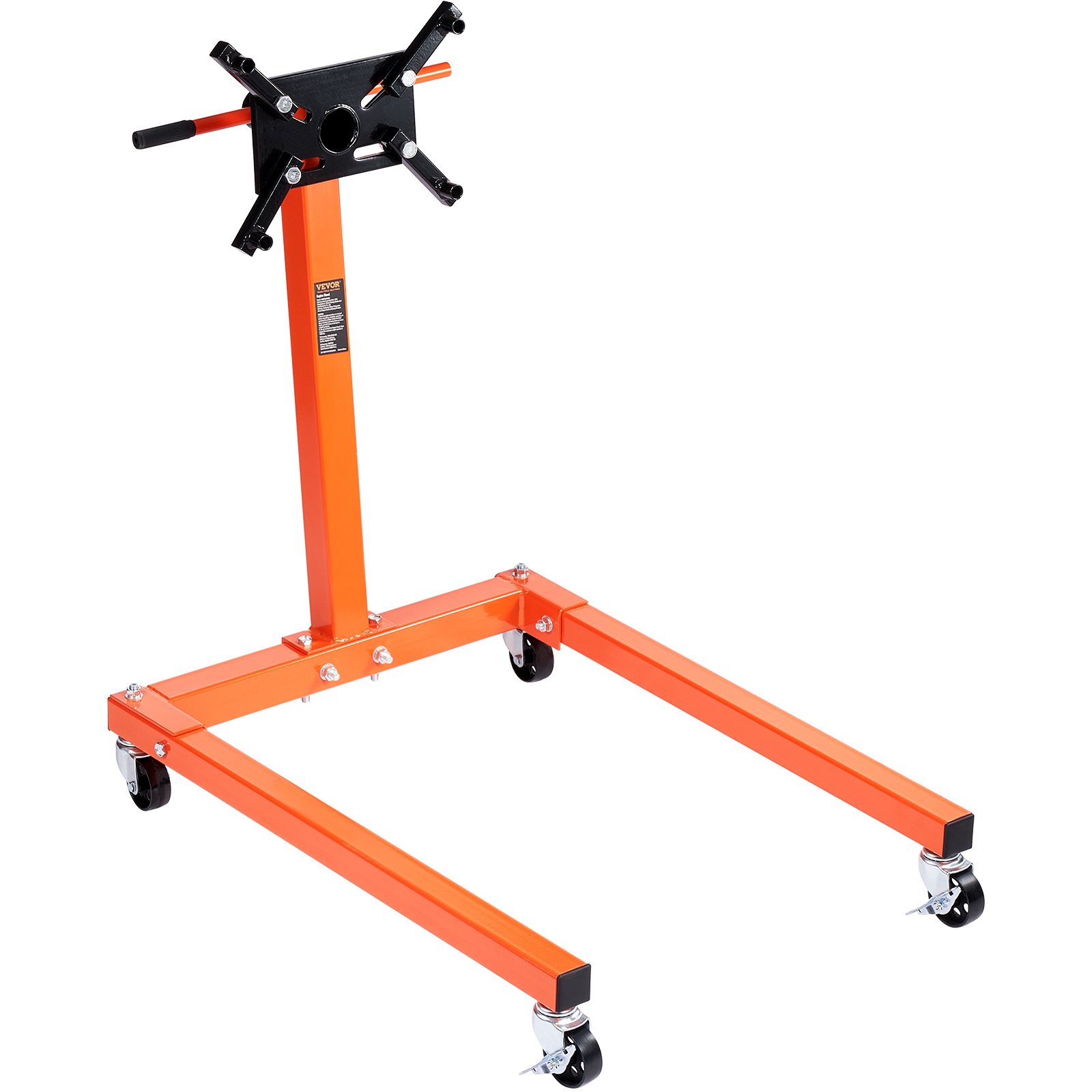 Engine Stand, 1300 Lbs (3/5 Ton) Rotating Engine Motor Stand With 360 Degree Adjustable Head, Cast Iron Motor Hoist Dolly, 4-Caster, 4 Adjustable Arms, For Vehicle Maintenance, Auto Repair