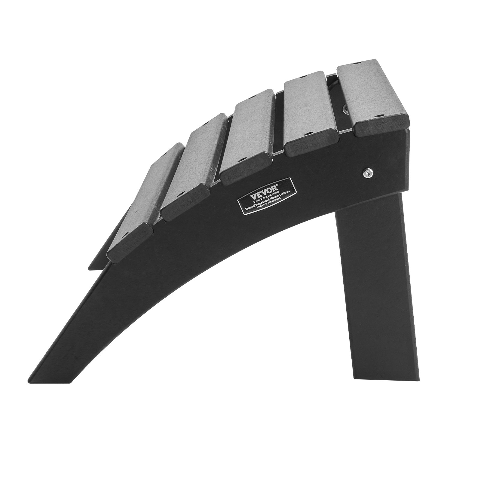 Otomana Adirondack plegable HDPE, 18.7L x 19.7W x 13H pulgadas, negra