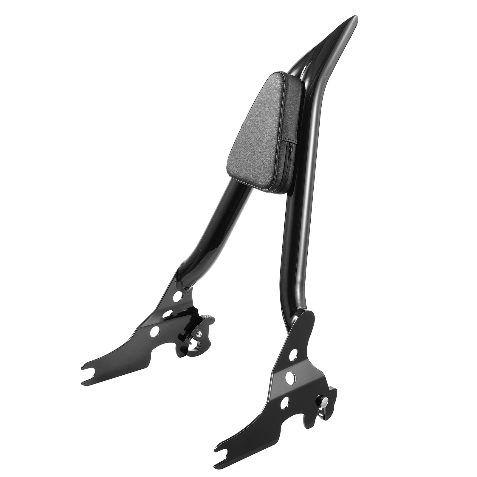 Motorcycle Backrest Sissy Bar, Compatible With Harley-Davidson Touring Models, 27-Inch Height Quick Release Detachable Passenger Backrest, Durable Metal Frame With Leather Rear Pad, Black