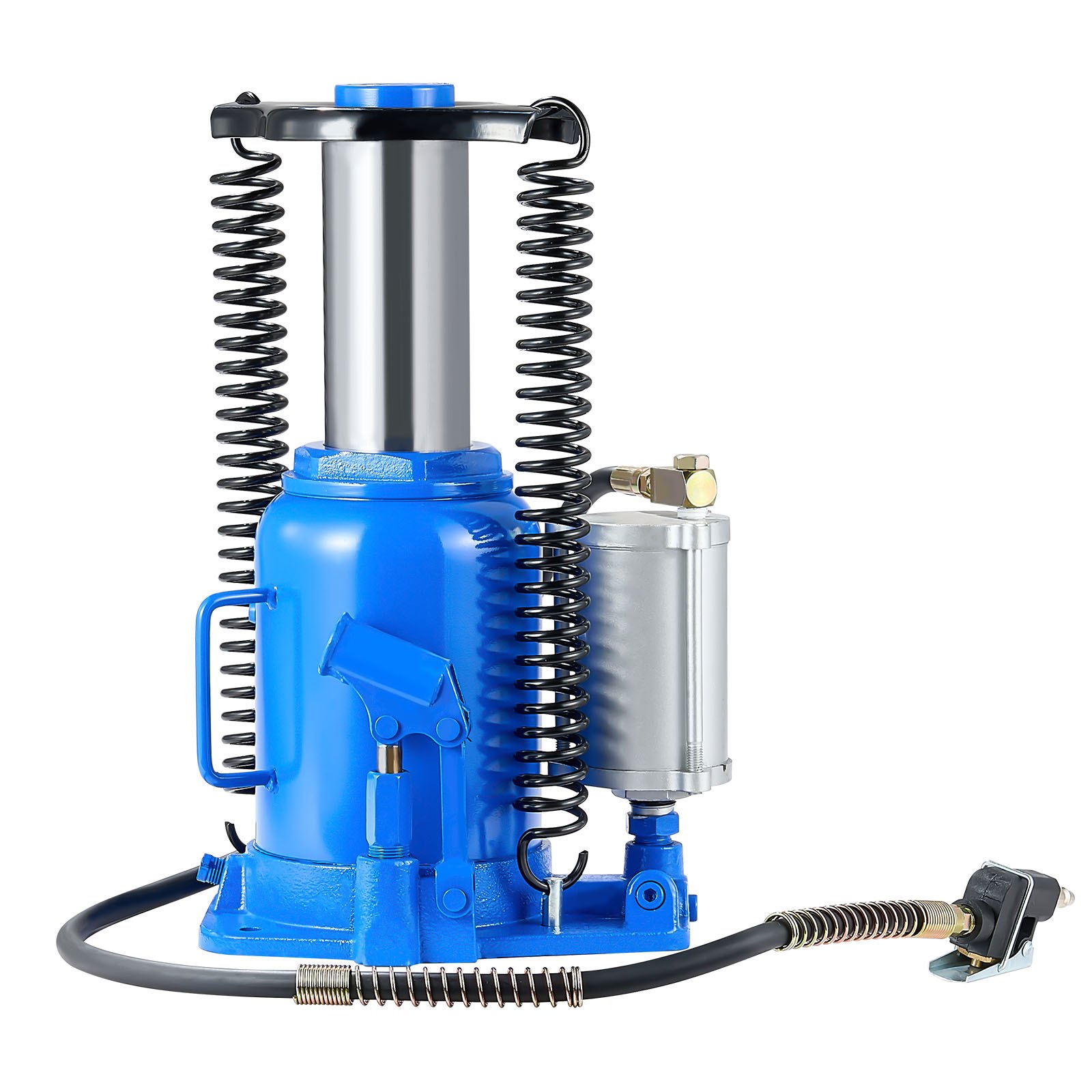 Air Hydraulic Bottle Jack, 32 Ton (70546.9 Lbs) Capacity, 10-16.3 Inch Lifting Range, Pneumatic/Manual Heavy Duty Welded Bottle Jack With Pump For Car, SUV, Pickup, Truck, RV, Auto Repair, Blue