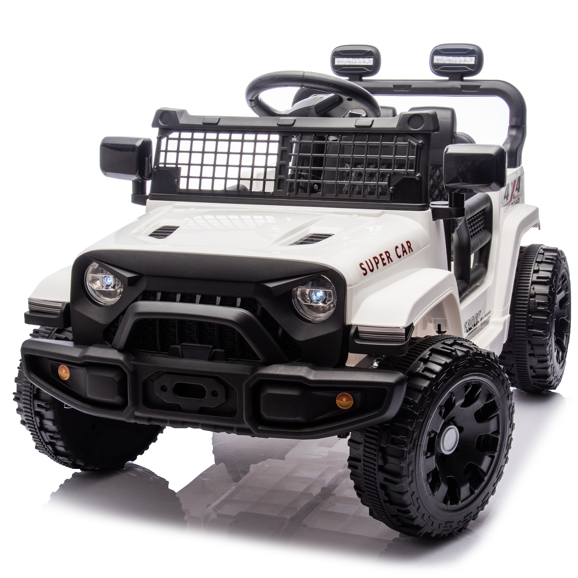 Coche eléctrico 24V para niños con control parental, suspensión 4 ruedas y Bluetooth.