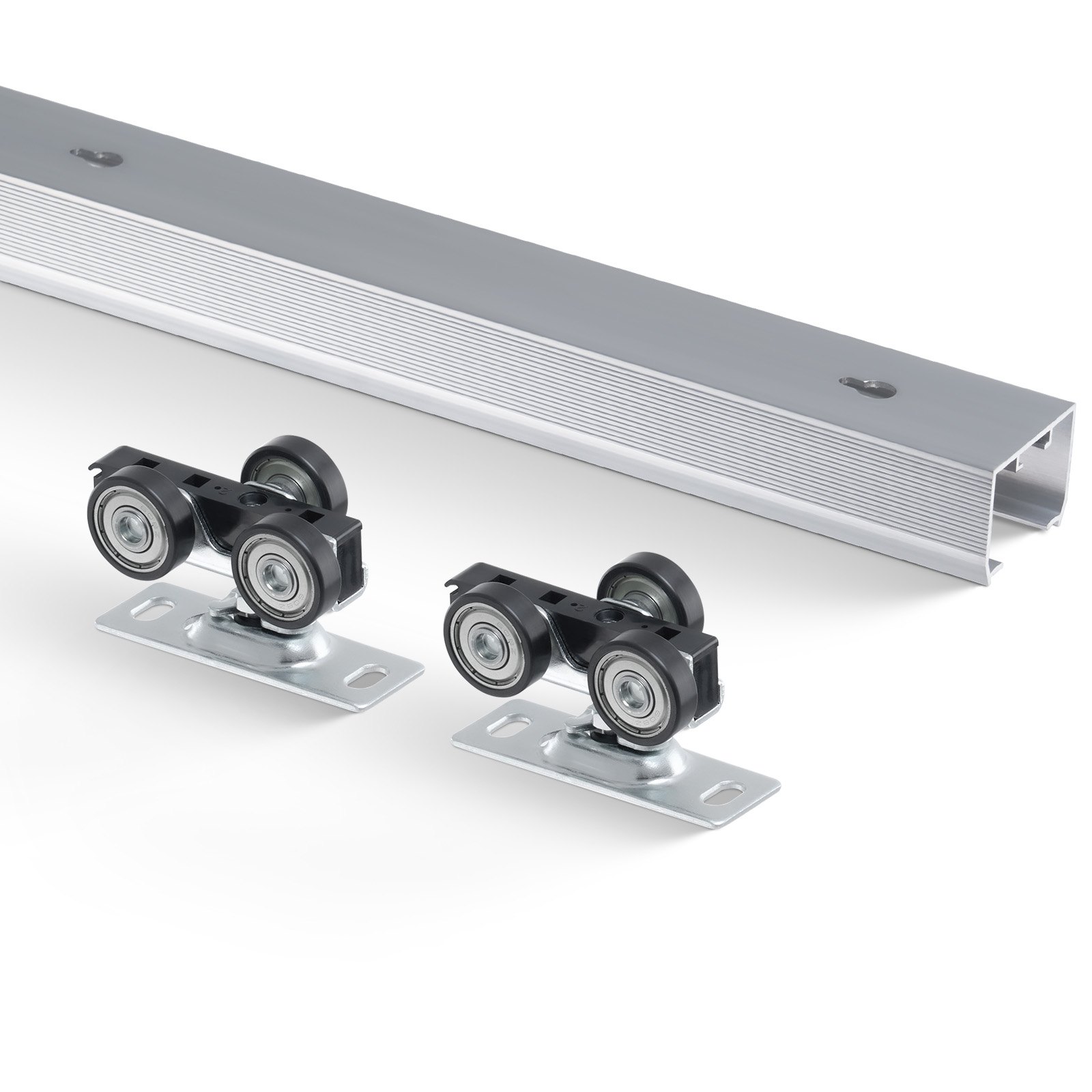 Sliding Pocket Door Hardware Track Kit, 5.73 Ft Heavy Duty Pocket Door Hardware Kit, Commercial Grade Pocket Door Hardware And Track Set For 24"-36" Wide Single Door, Smoothly And Easy To Install