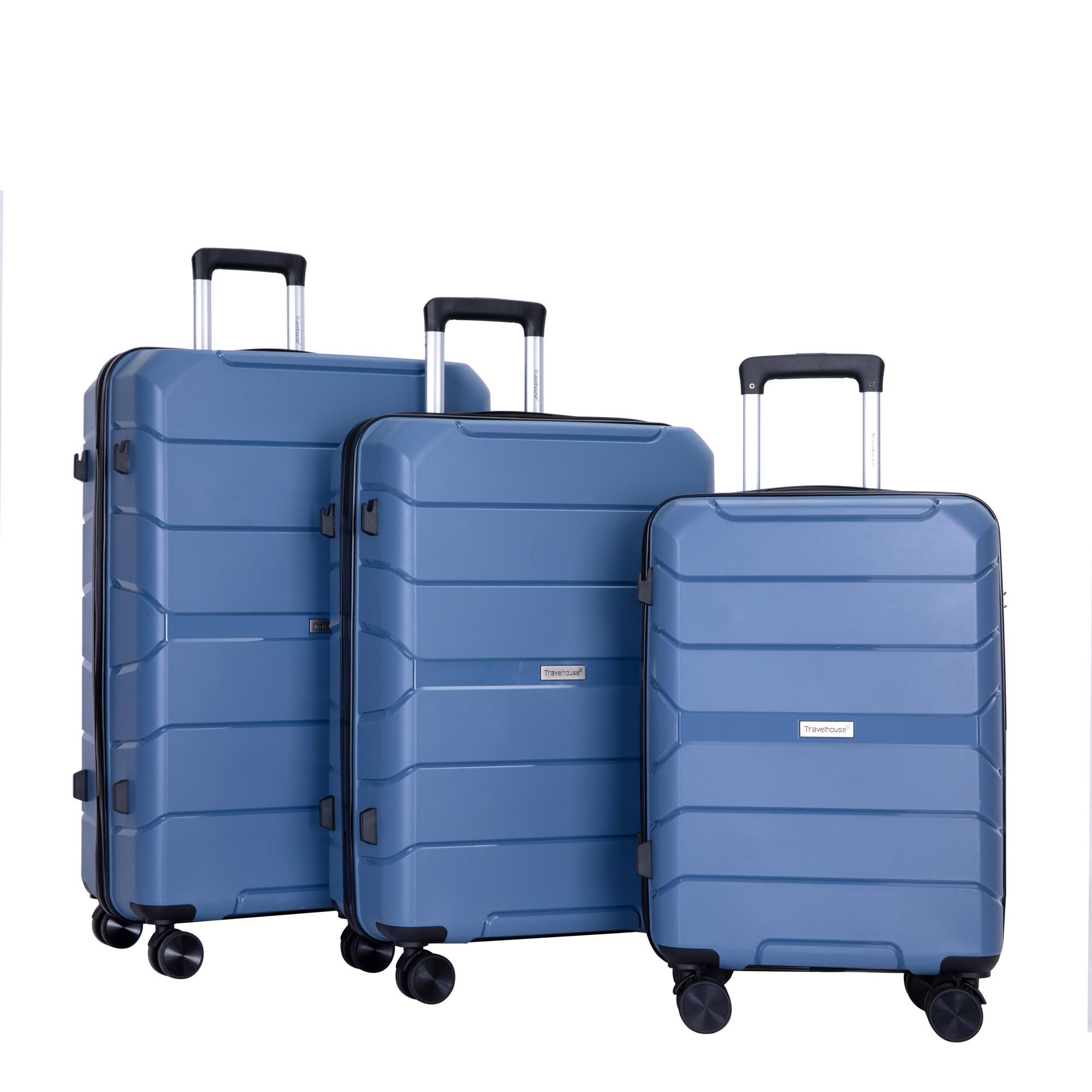 Set de Maletas Rígidas con Ruedas Giratorias y Cerradura TSA, 3 Piezas (20, 24, 28 pulgadas), Azul