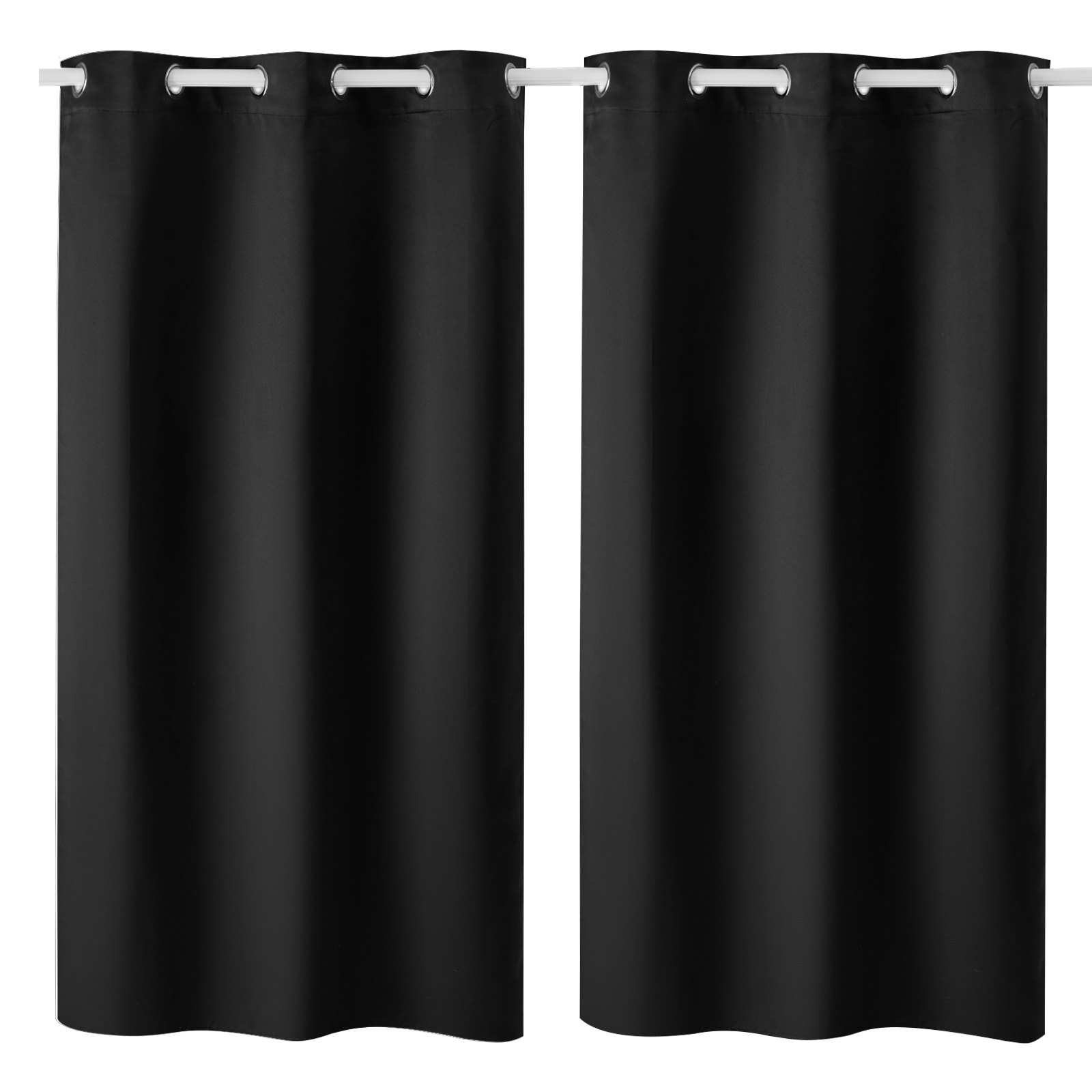 Cortinas opacas de poliéster con ojales, 2 paneles, 63x42 pulgadas, aislantes.