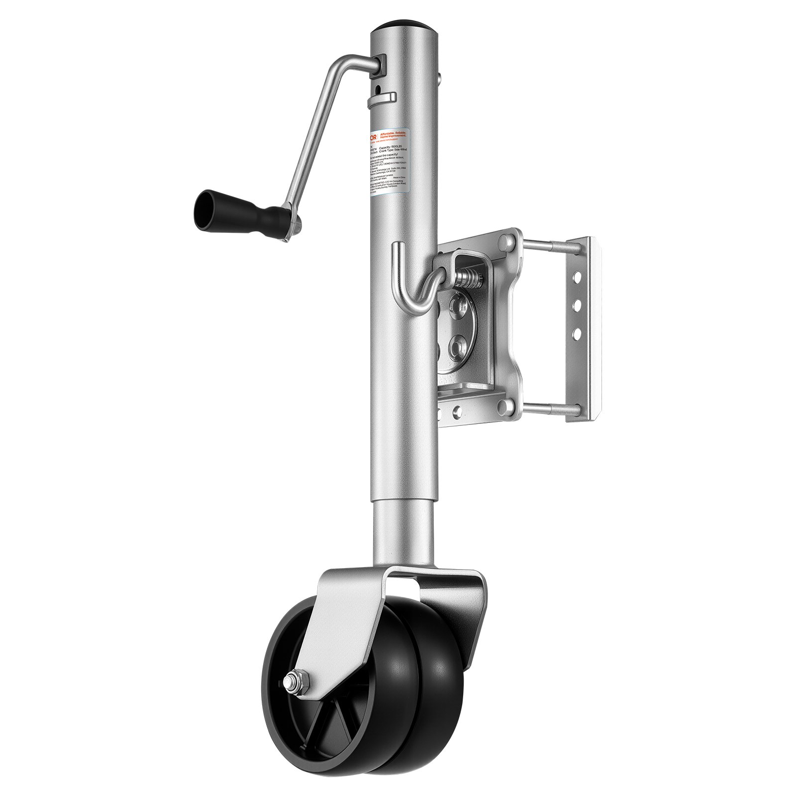 Trailer Jack With Wheel, 1500 Lbs Load Capacity, Heavy Duty Swivel Boat Trailer Jack With PP Single Wheel & Ergonomic Handle, 12-inch Lift, Fit For RVs, Boats, Horse Trailers, Utility Trailers