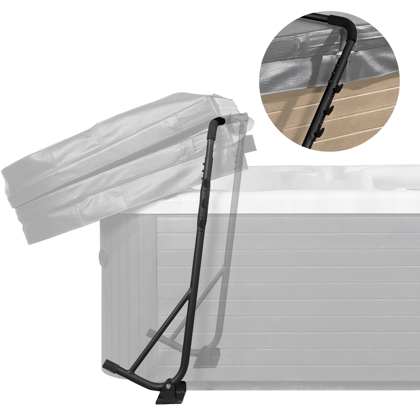 Hot Tub Cover Lift, Spa Cover Lift, Height 31.5" - 41.3" Width 57" - 92.5" Adjustable, Installed Underneath On Both Sides, Suitable For Various Sizes Of Rectangular Bathtubs, Hot Tubs, Spa