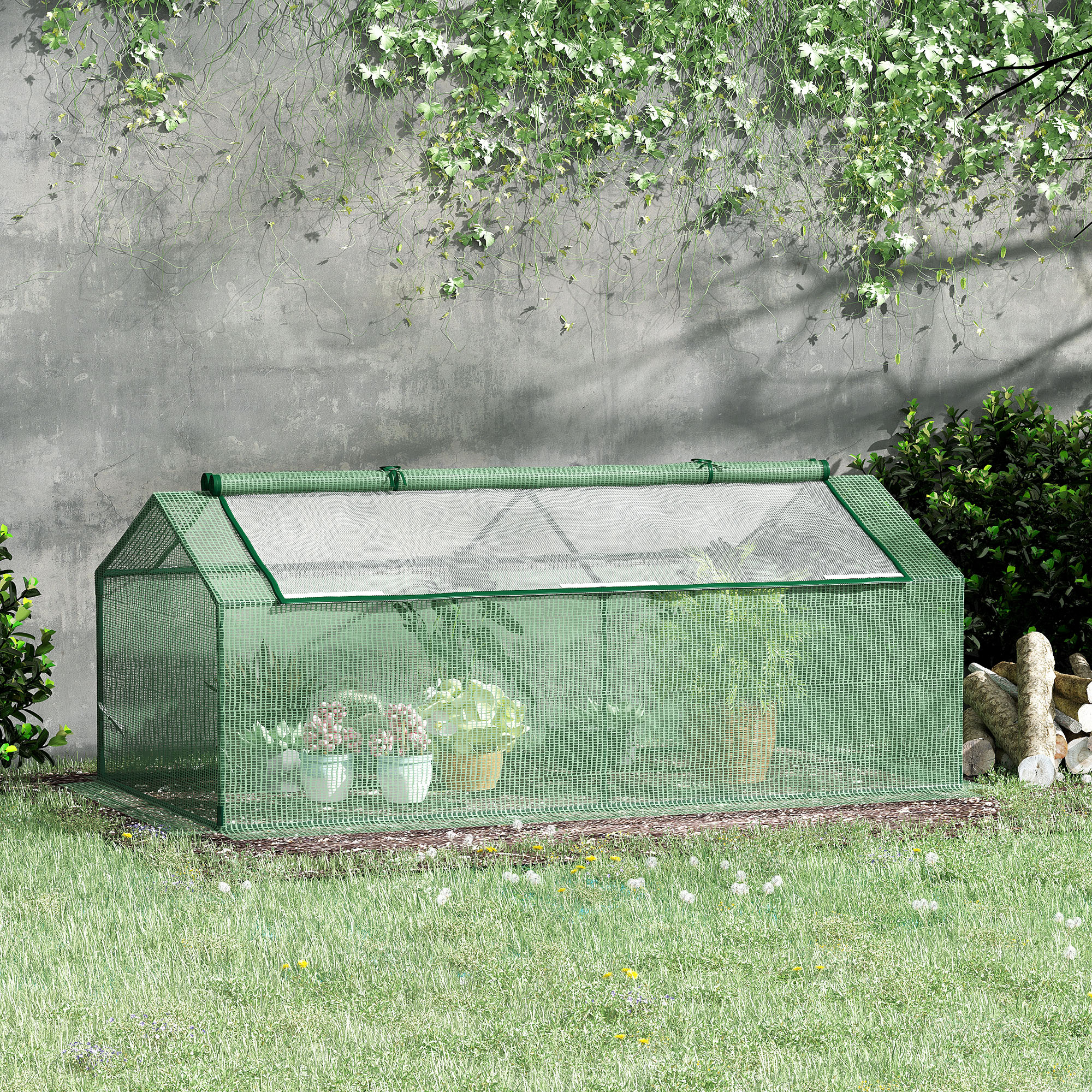 71" x 36" x 28" Mini Greenhouse Portable Hot House for Plants with Large Zipper Windows for Outdoor, Indoor, Garden, Green