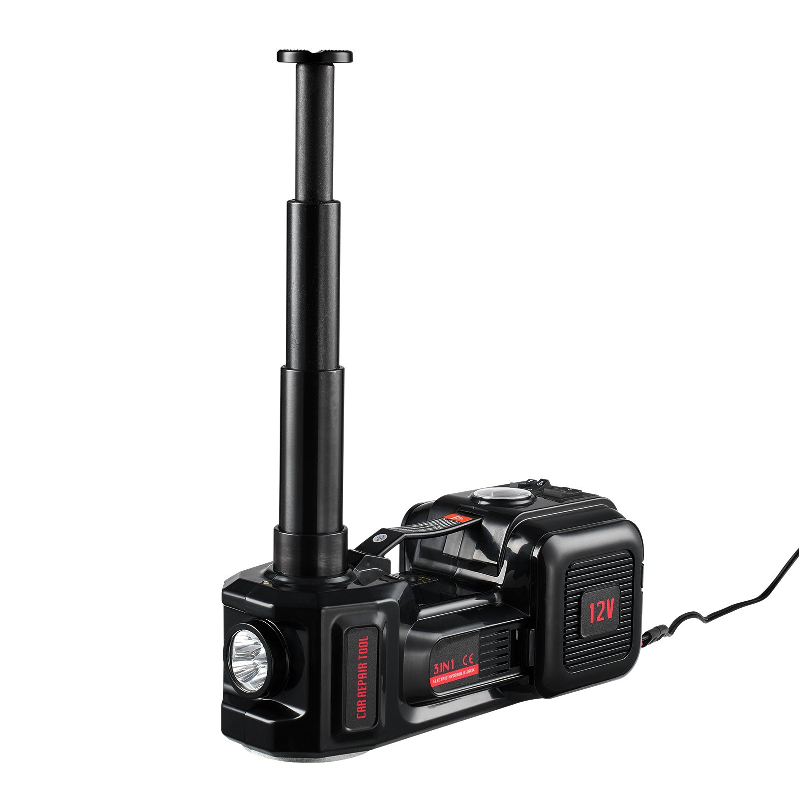 Electric Car Jack, 5 Tons /11000 Lbs, Electric Scissor Jack With Built-In Inflator, 12V Tire Change Replacement With Electric Impact Wrench & LED Light, Portable Jack Kit For Sedan, SUV, Truck