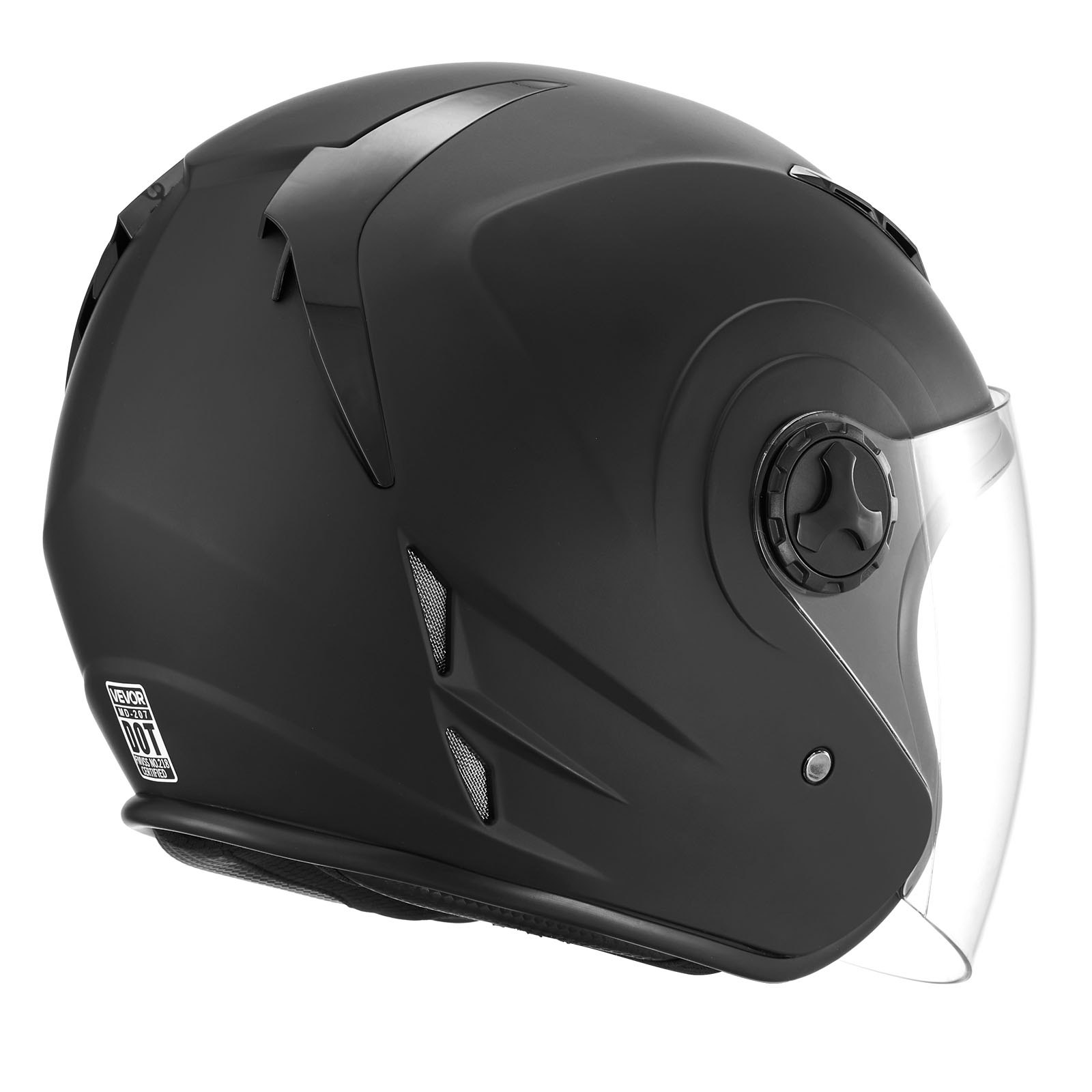 Casco de motocicleta abierto 3/4, con visera transparente, aprobado por DOT