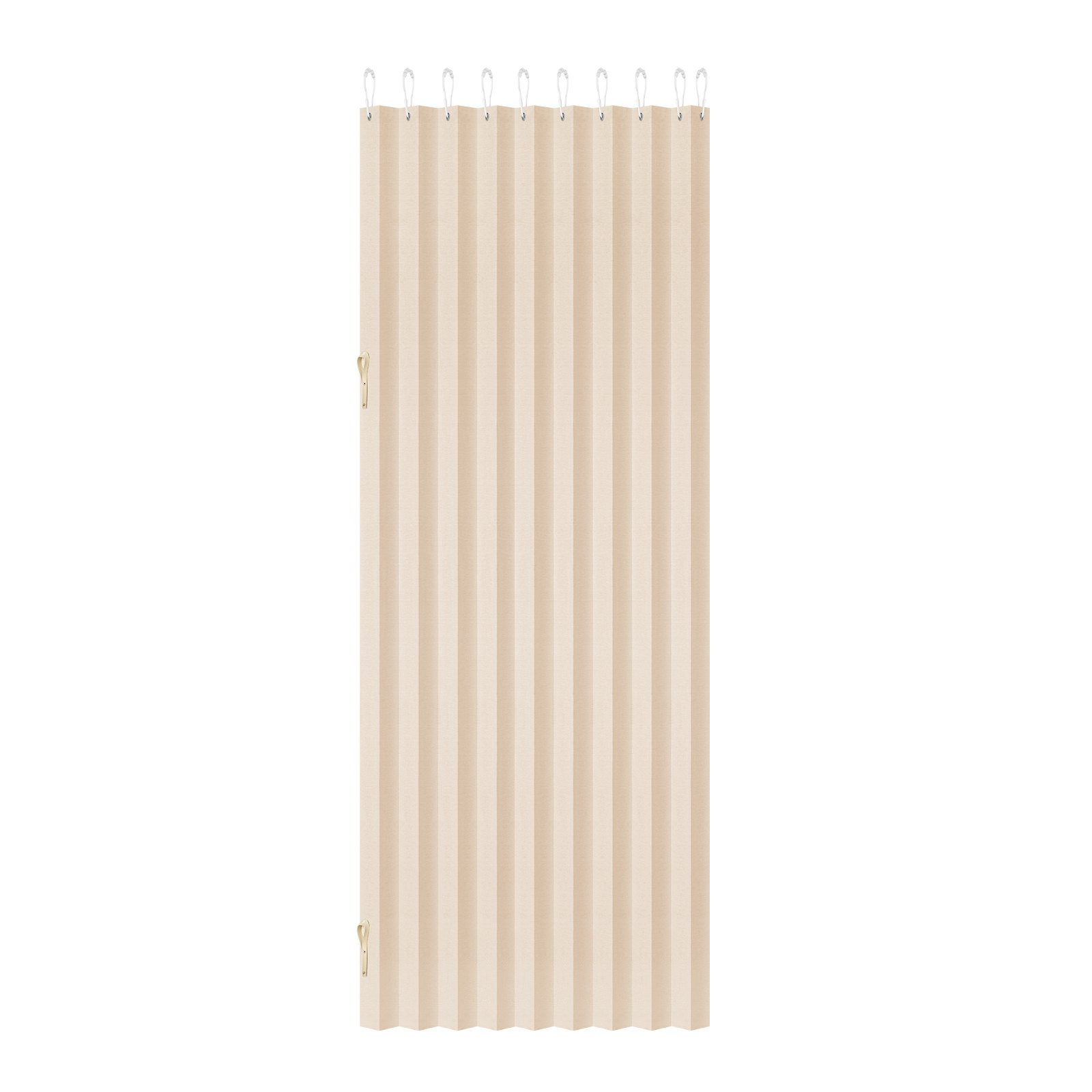 Accordion Door, 47 X 78 Inch, Blackout Fabric Folding Magnetic Door Curtain, With Hanging Hooks, Interior Room Divider For Doorways, Closets, Bedrooms, Bathrooms, Living Rooms, Beige, 1 Panel