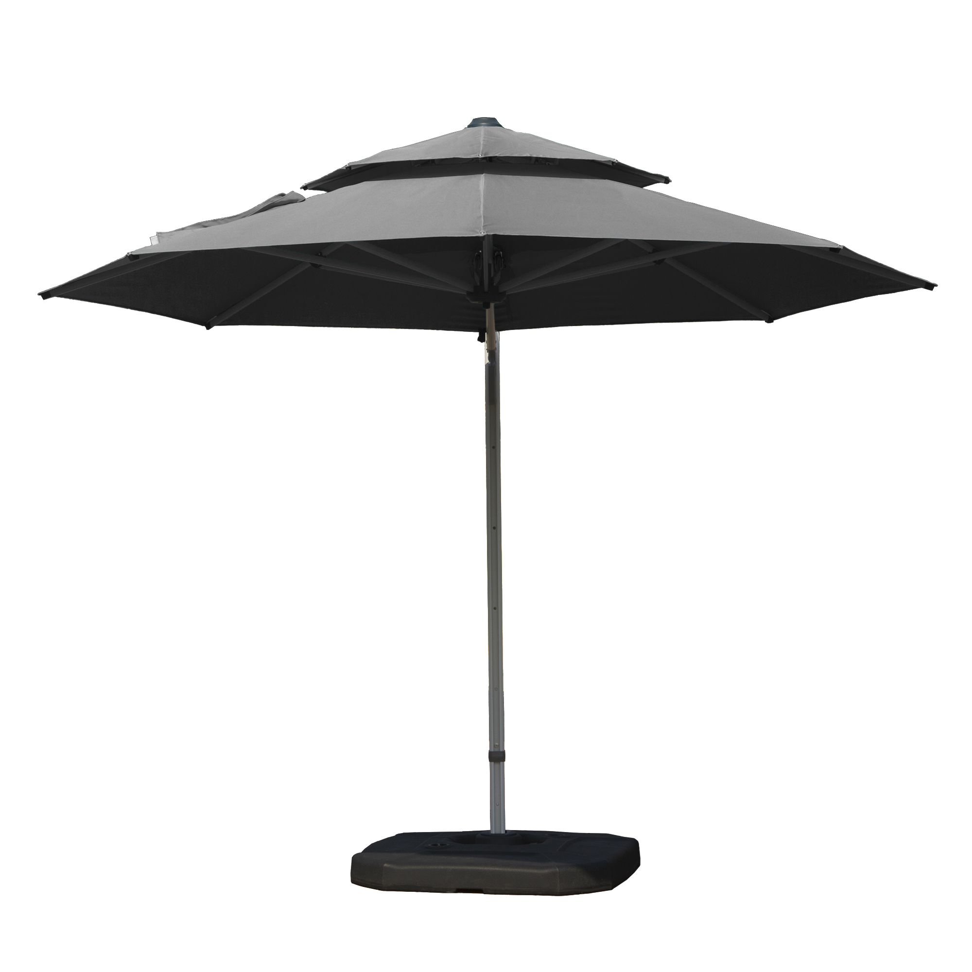 Sombrilla voladiza redonda, gris