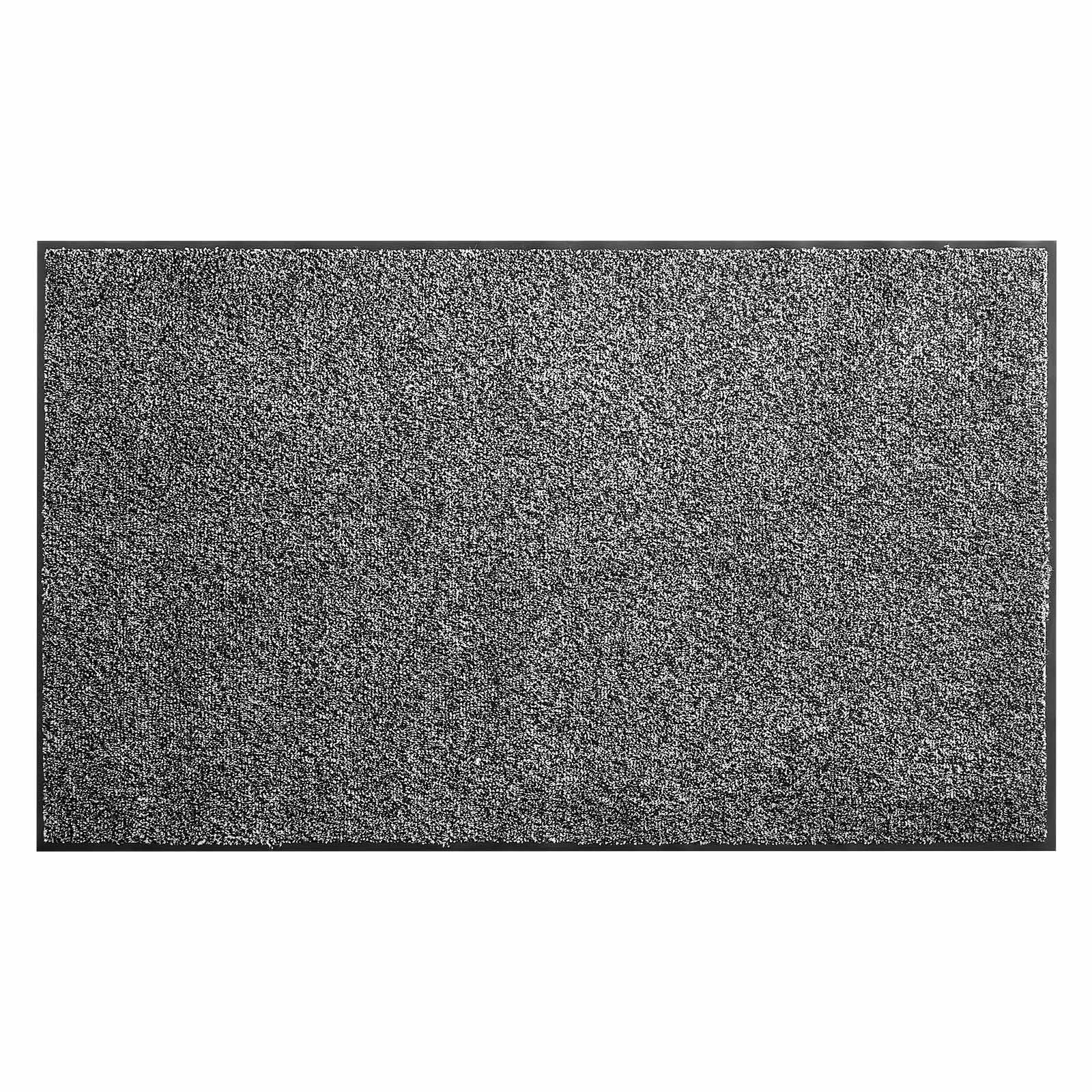 Tapete para puerta 5 x 3 pies, comercial, interior/exterior, respaldo de PVC, lavable, gris