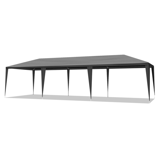 Carpa para fiestas exterior, 10x30 pies, 8 paredes removibles, impermeable, negra