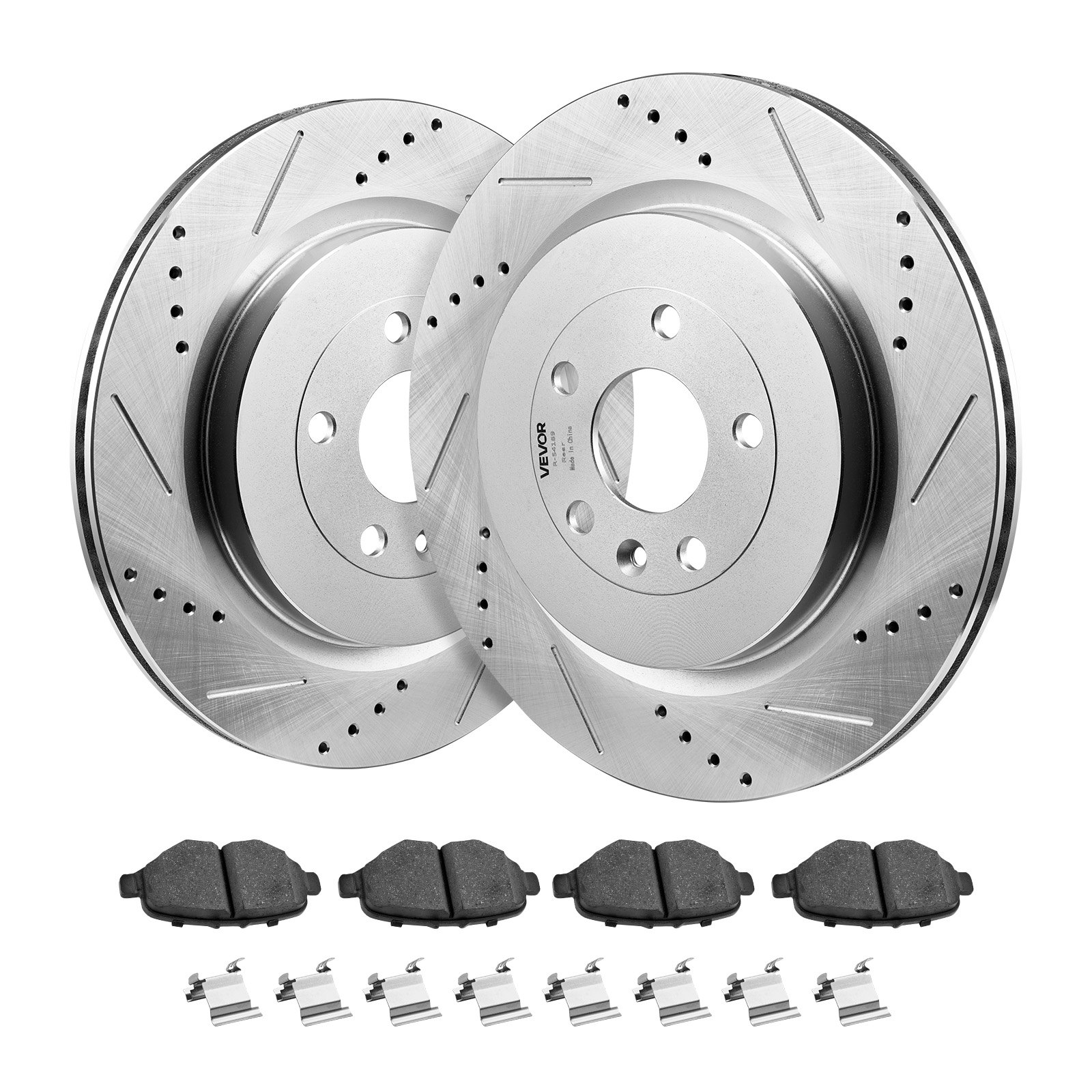 Front And Rear Brake Kit Fits For 2013-2015 Ford Explorer (Limited, Sport, XLT; Heavy Duty Brakes), 2018 Ford Explorer (Limited, Platinum, Sport, XLT; Heavy Duty Brakes; 2 Piston Rear Caliper)