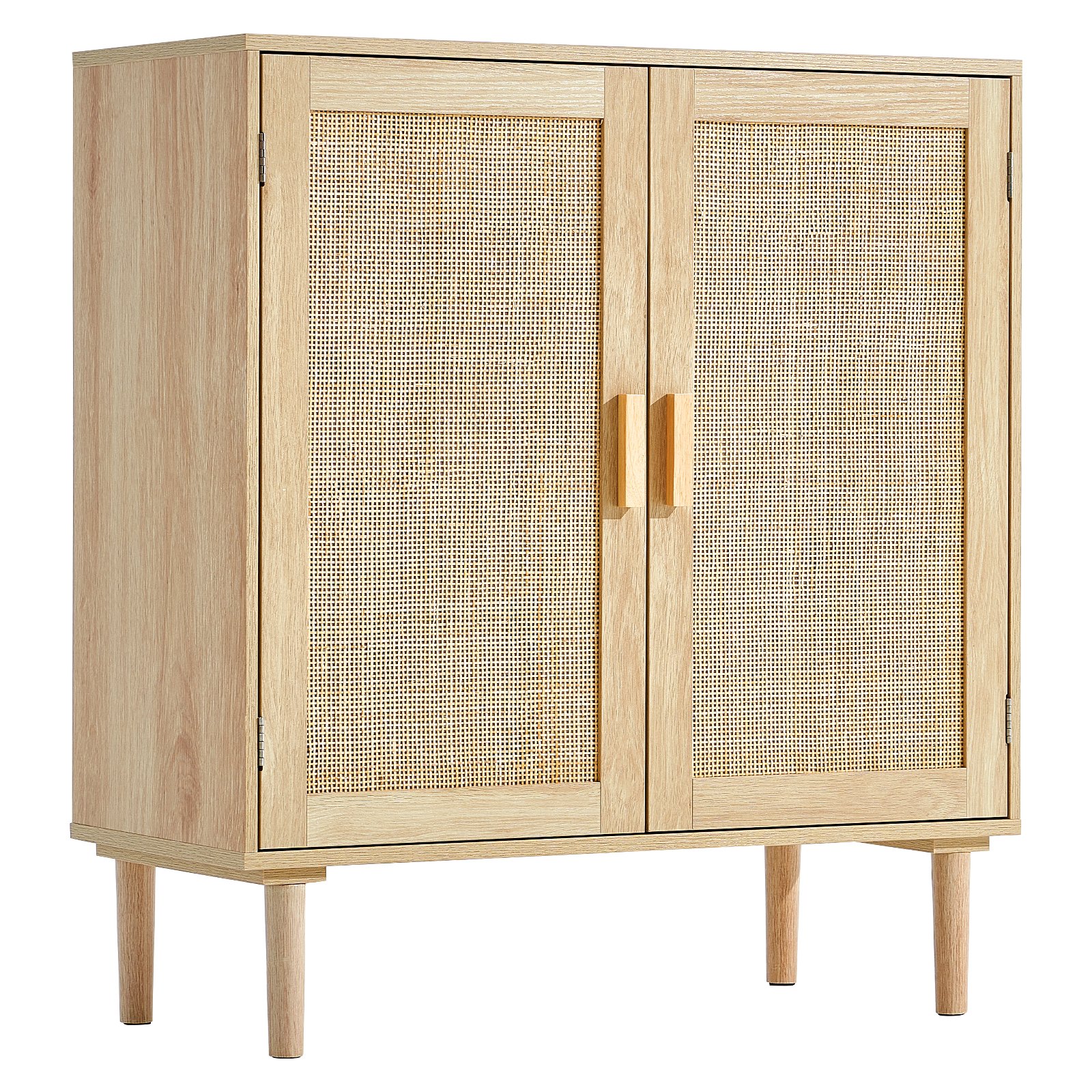 Rattan Cabinet, Rattan Storage Cabinet With 2 Magnetic Doors And Adjustable Shelves, Sideboard Buffet Cabinet For Hallway, Entryway, Living Room, Or Kitchen, Natural