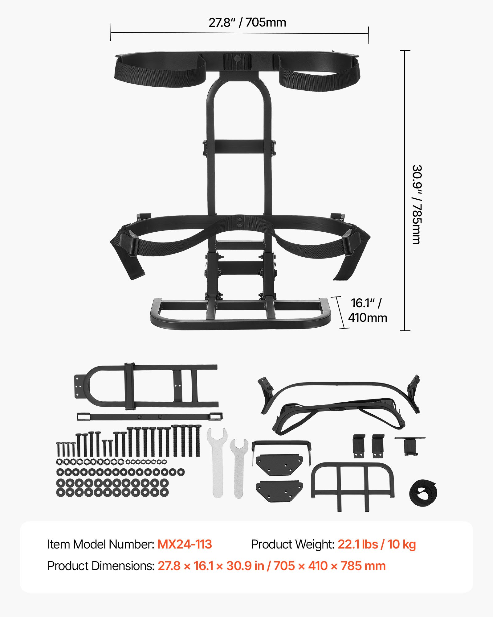 Soporte para bolsas de carrito de golf, asiento trasero, acero al carbono, negro.