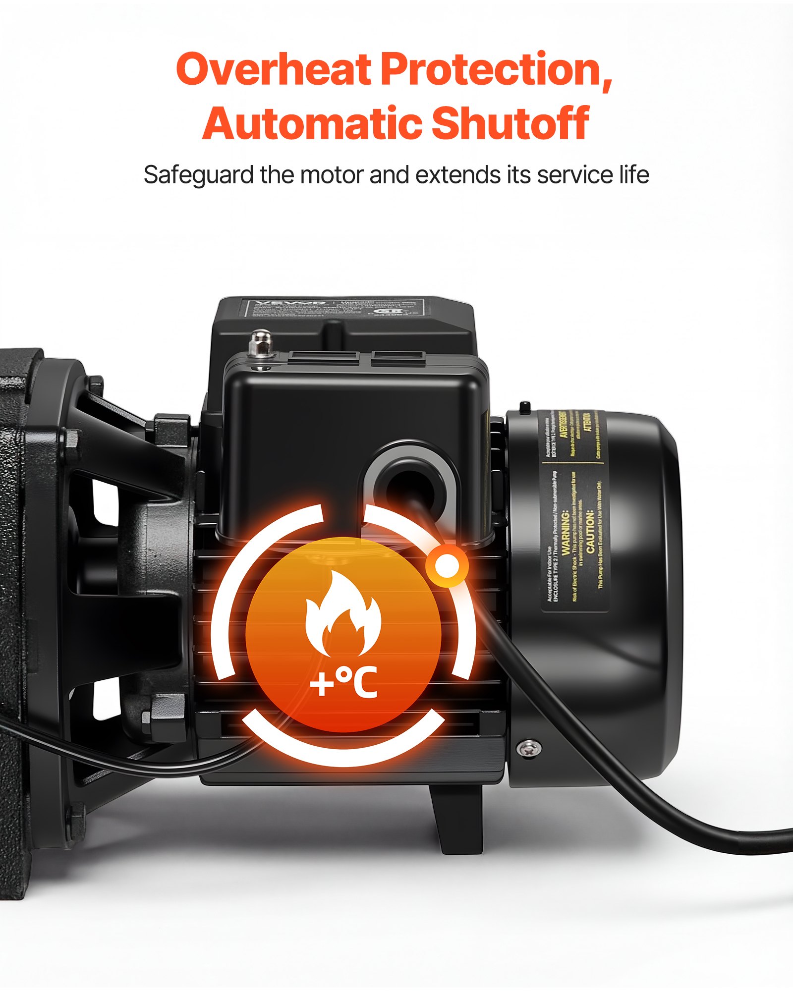 1 HP Shallow Well Jet Pump, AC 115/230 Volt, 1400 GPH Dual Voltage Cast Iron Well Jet Pump, With 164 Ft Max Head Lift, Automatic Pressure Switch, For Garden Irrigation Lawn Sprinkler System